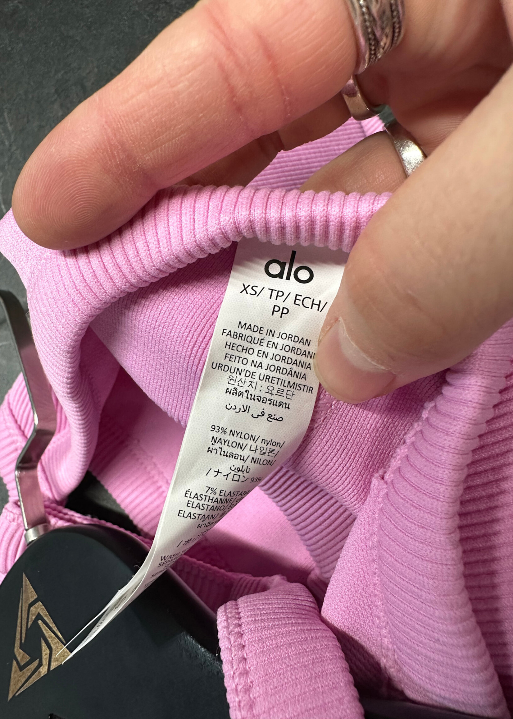 NWT Alo 'Alosoft' Pink Bra Top XS
