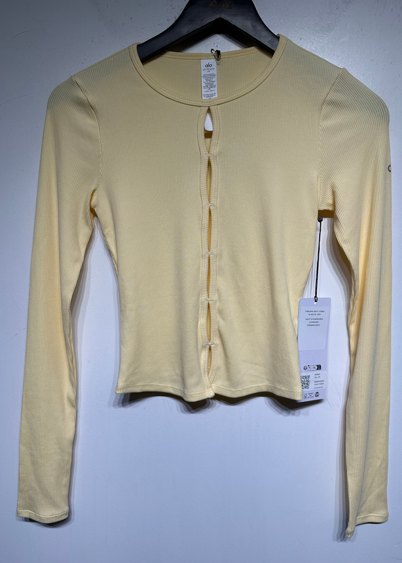 NWT Alo 'Dreamlight' Yellow LS XS