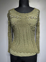 Very Vera Green Beaded Net Top S