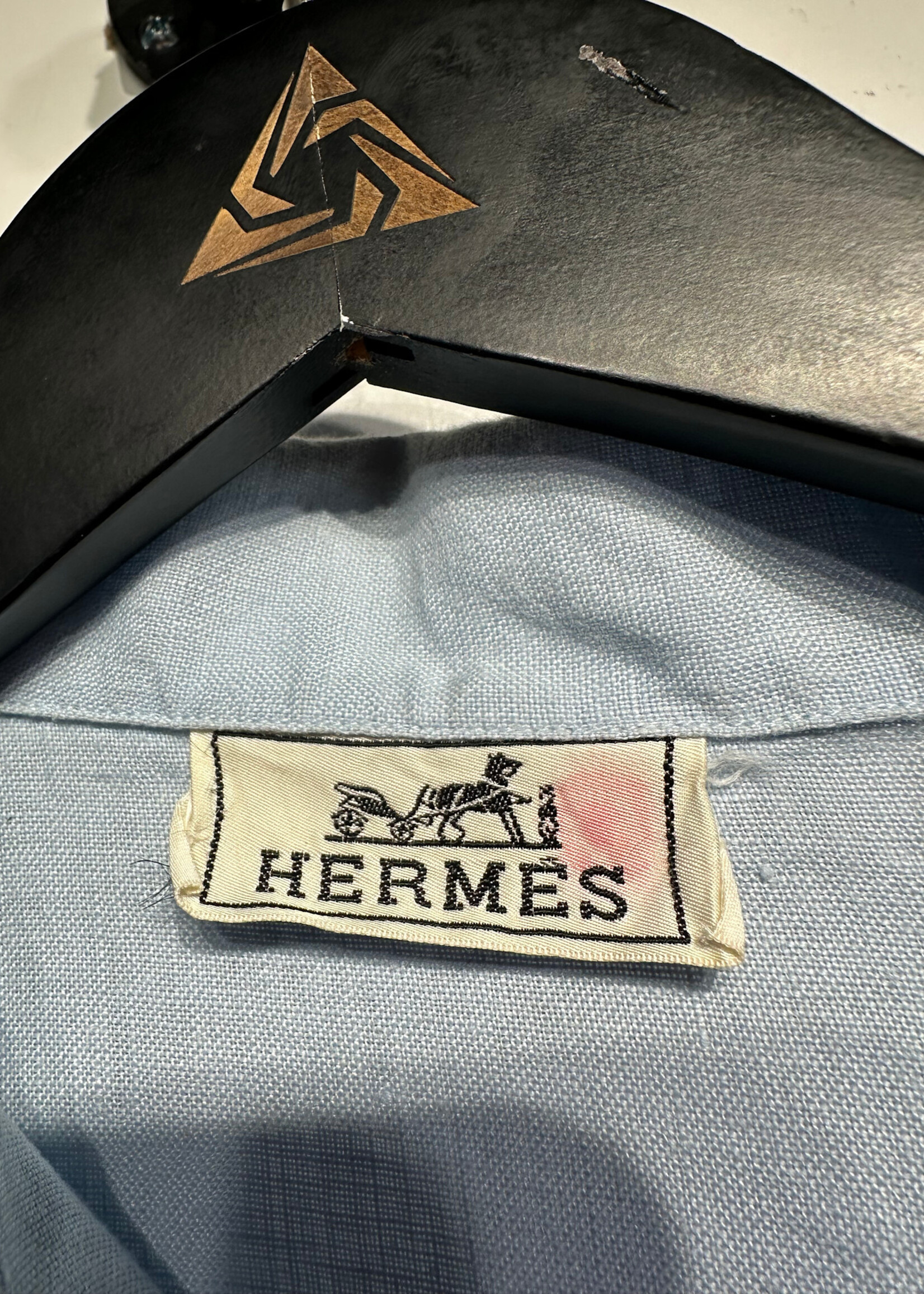 Hermes Vintage Baby Blue Linen B/U Masc S