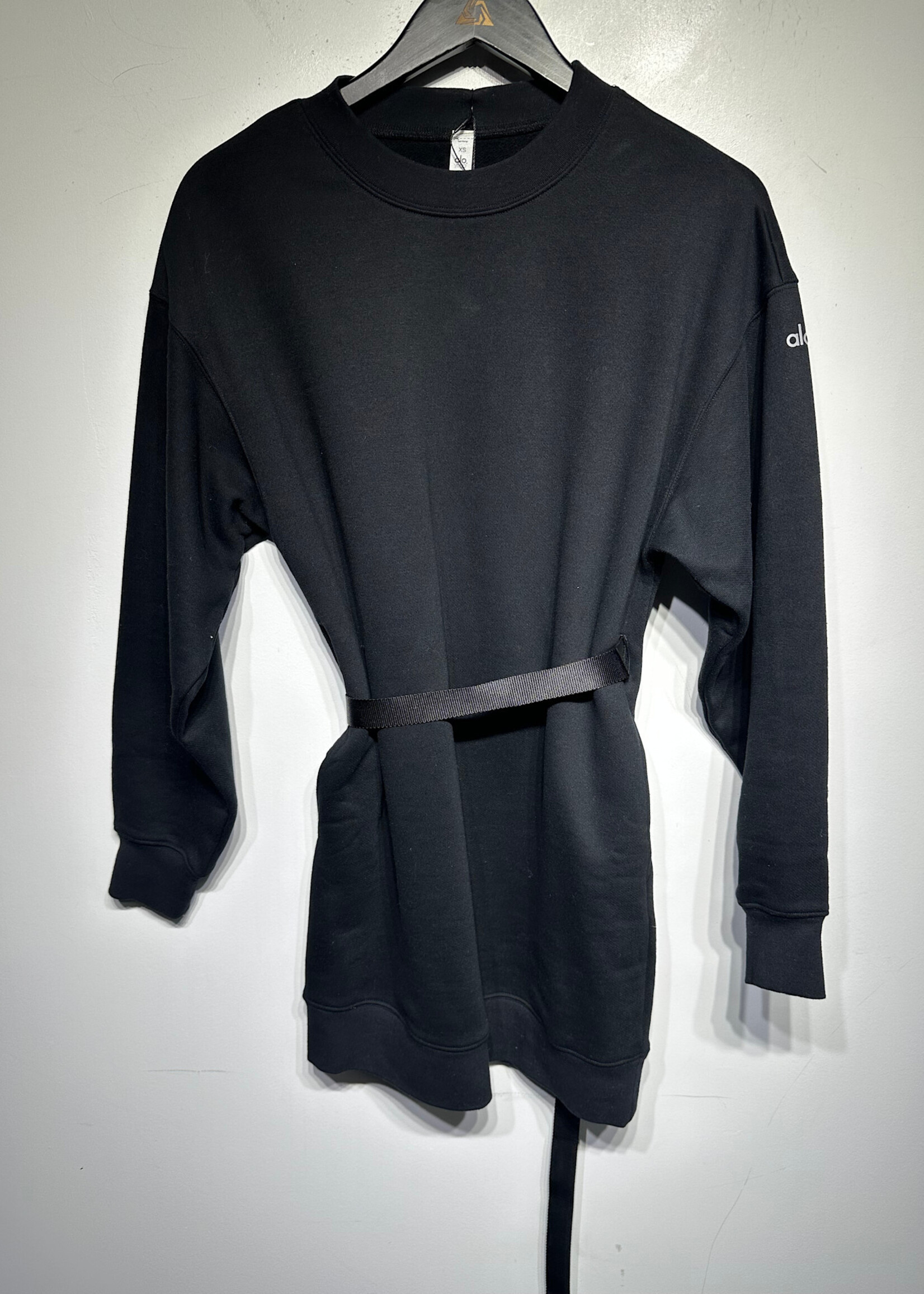 Alo Black Belted Long Sweater XS