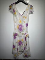 Jonathan Martin Drop Hem White Floral Dress M