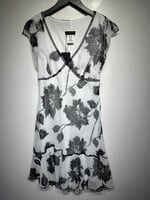 B Smart Y2K White Black Layered Dress L