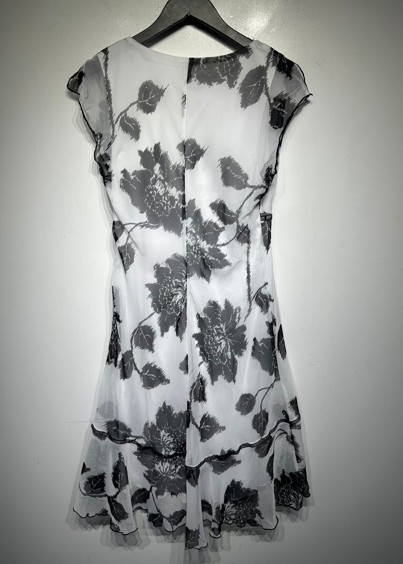 B Smart Y2K White Black Layered Dress L