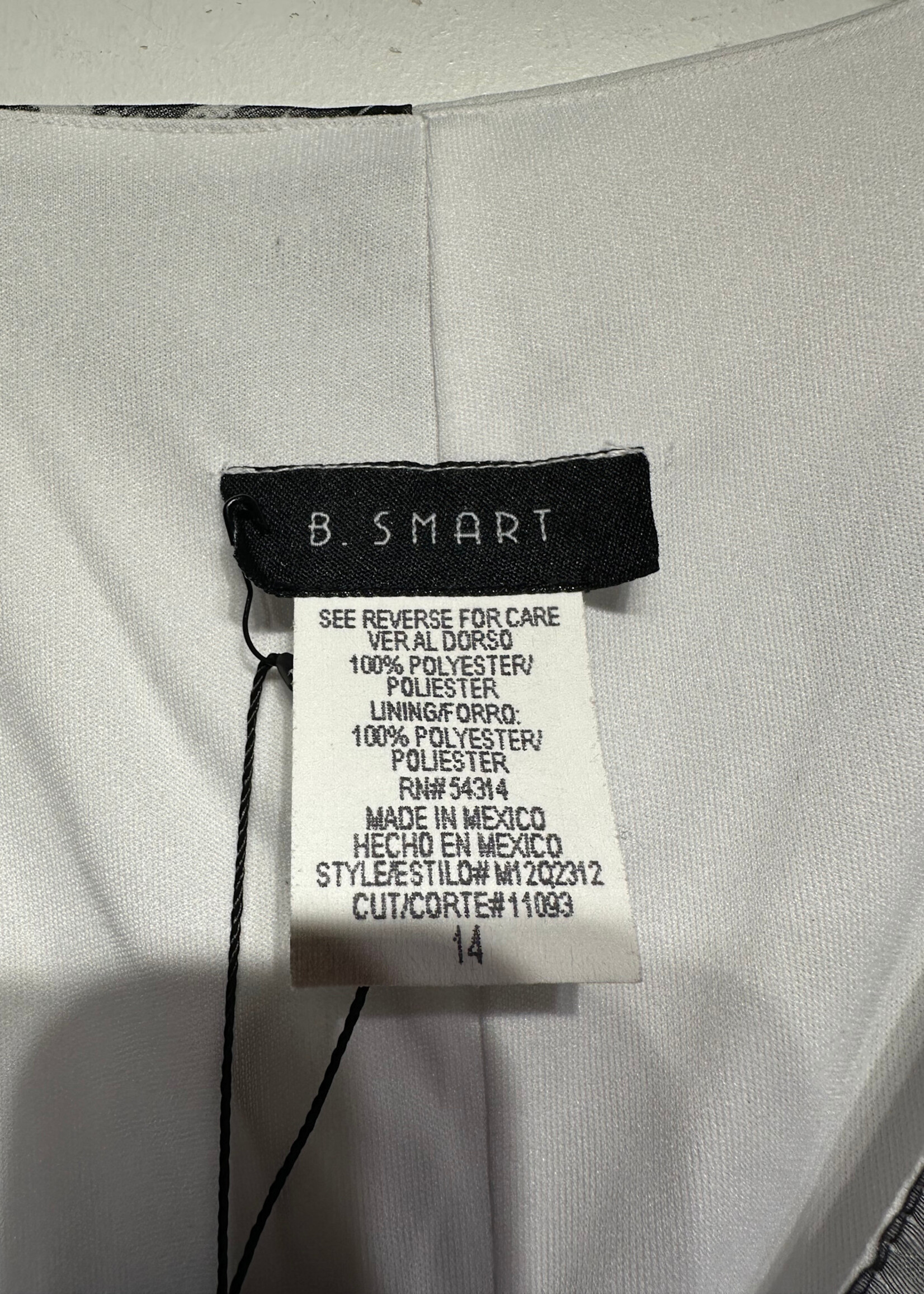 B Smart Y2K White Black Layered Dress L