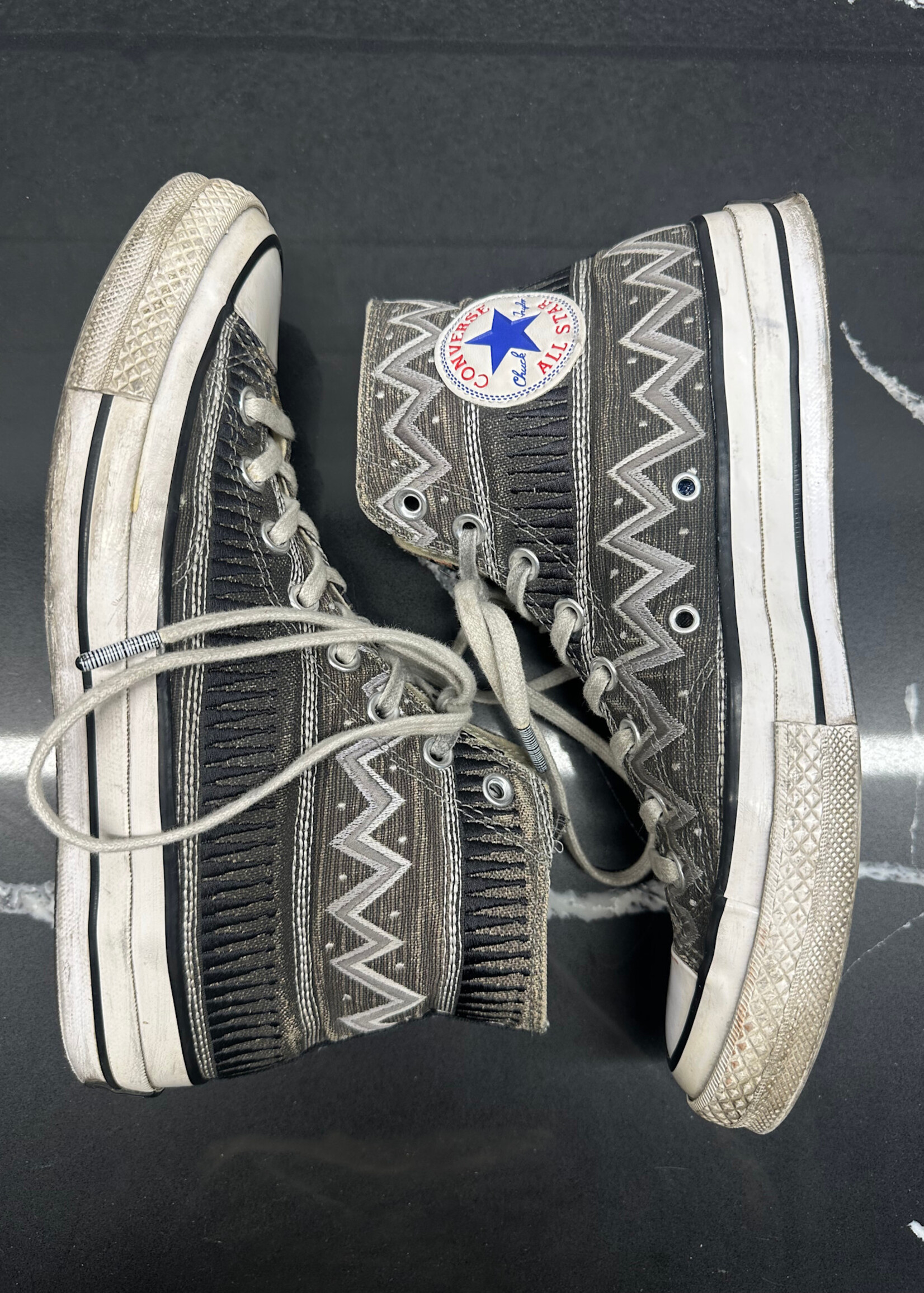 Stussy x Converse Black Hi Top Masc 8 AS IS