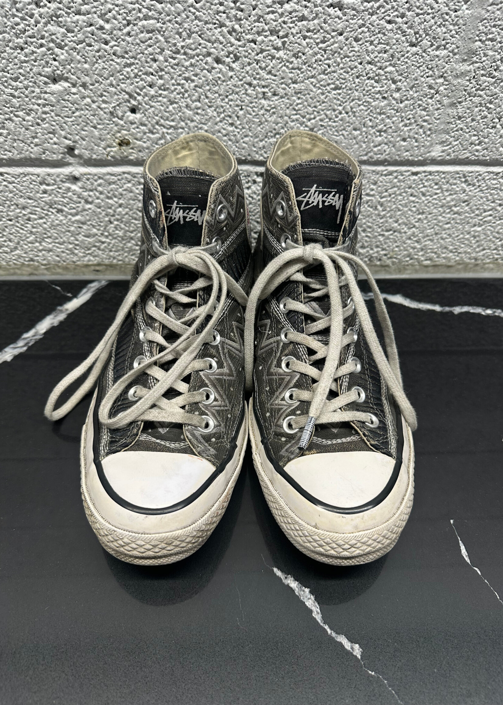Stussy x Converse Black Hi Top Masc 8 AS IS