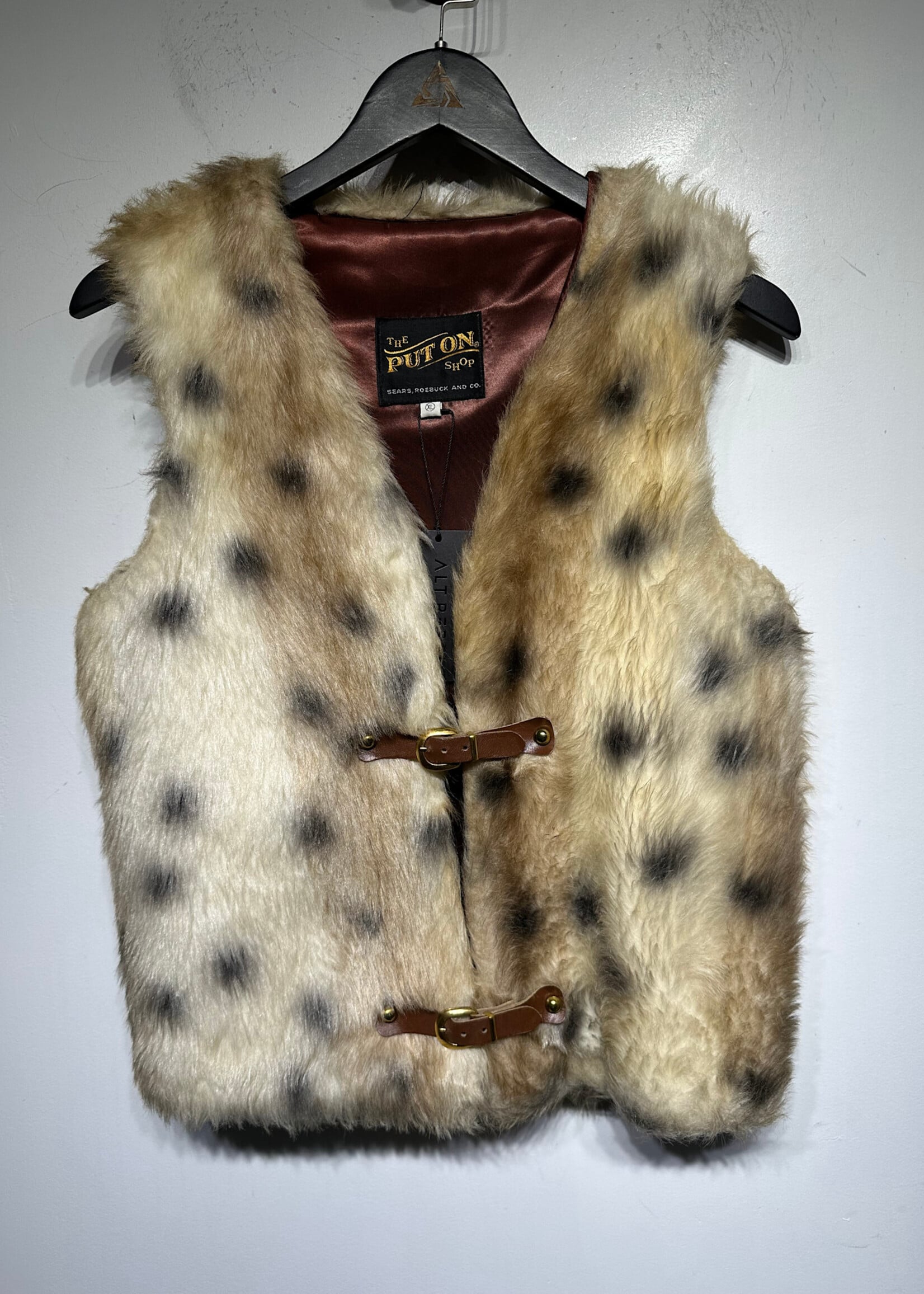 Put ON Shop Vintage Faux Fur Vest Fem XL