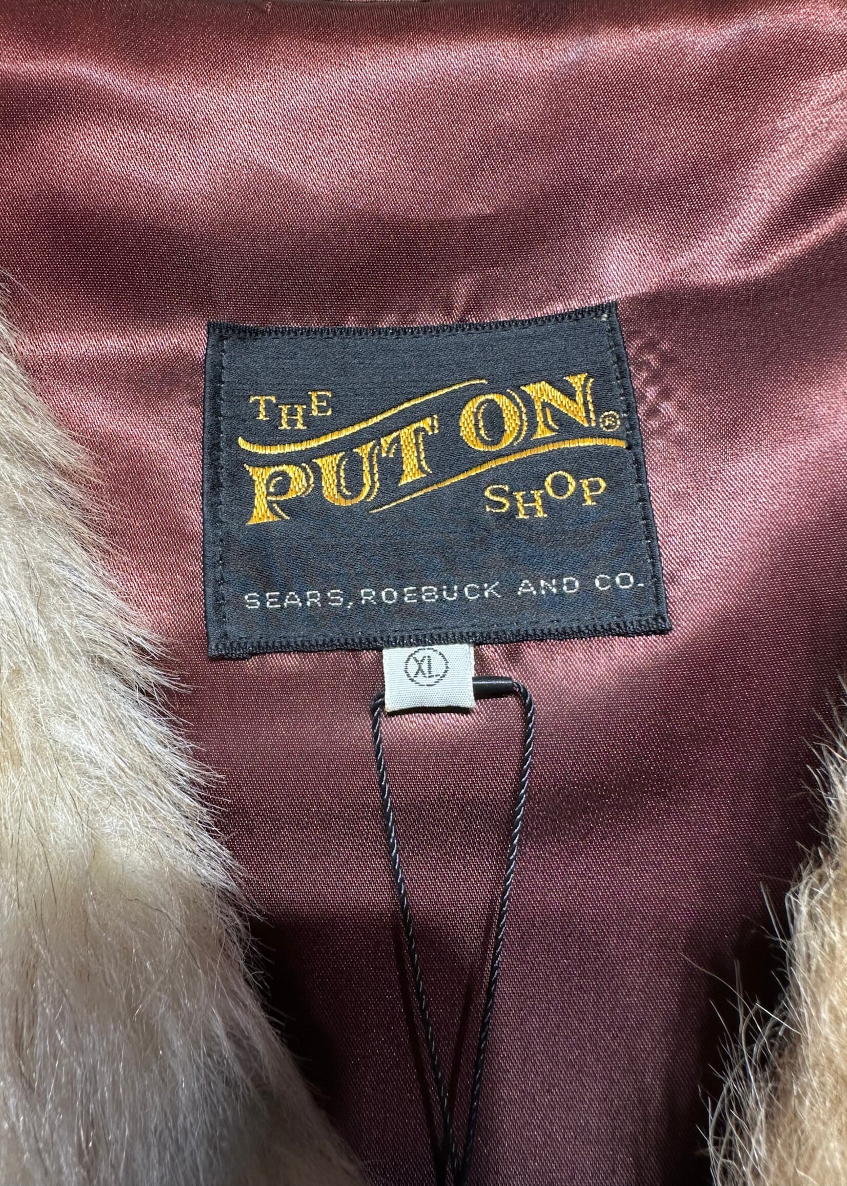 Put ON Shop Vintage Faux Fur Vest Fem XL