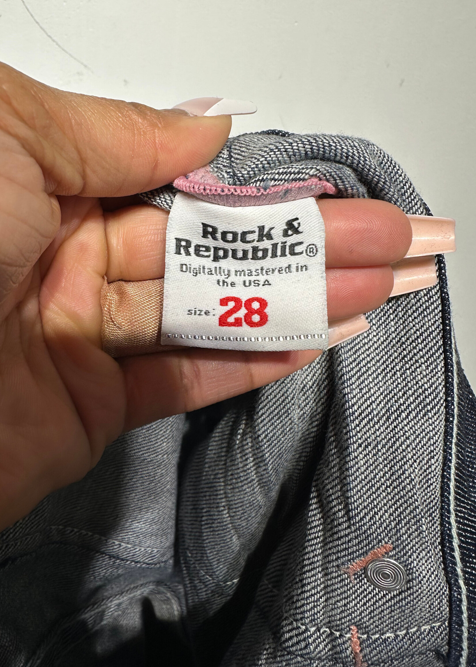 Rock Republic Midwash Whiskered Flared Jeans Fem 28