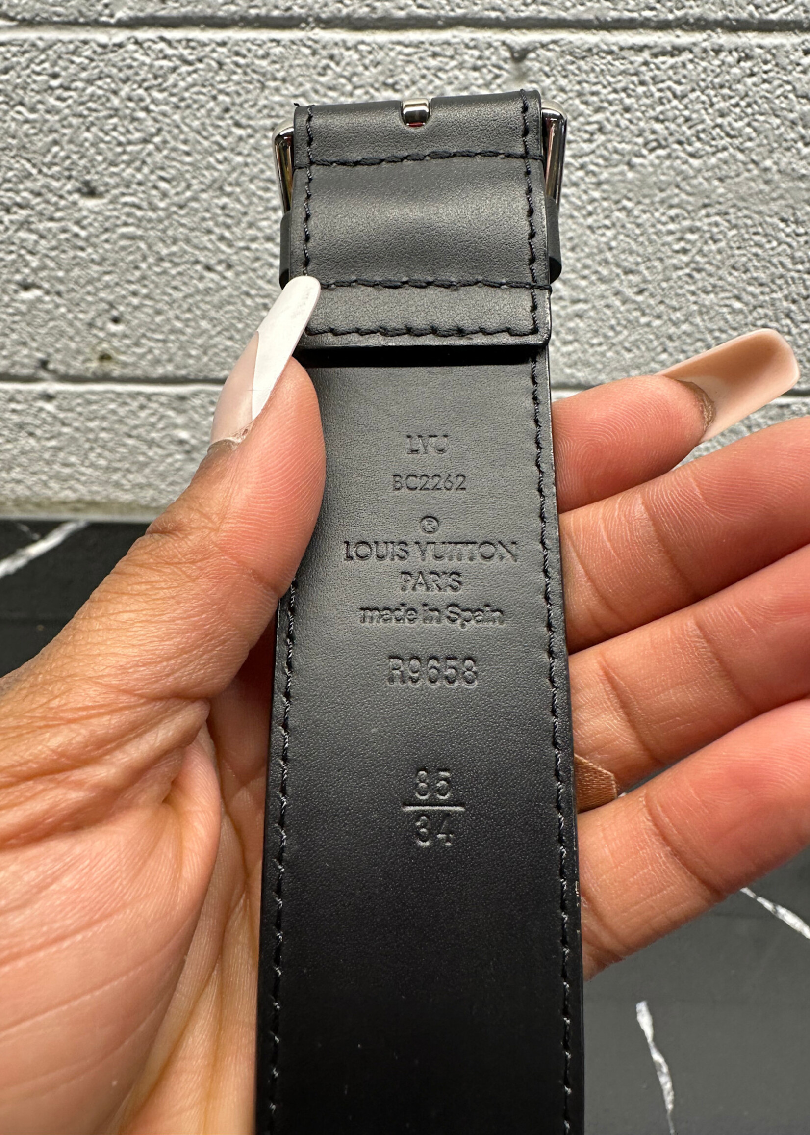 Louis Vuitton Uniform Black Belt Masc 35