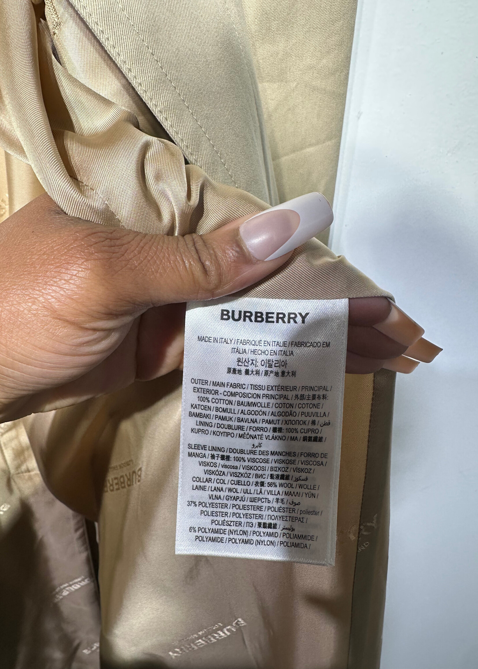 Burberry Beige NWT Trench Coat XXL