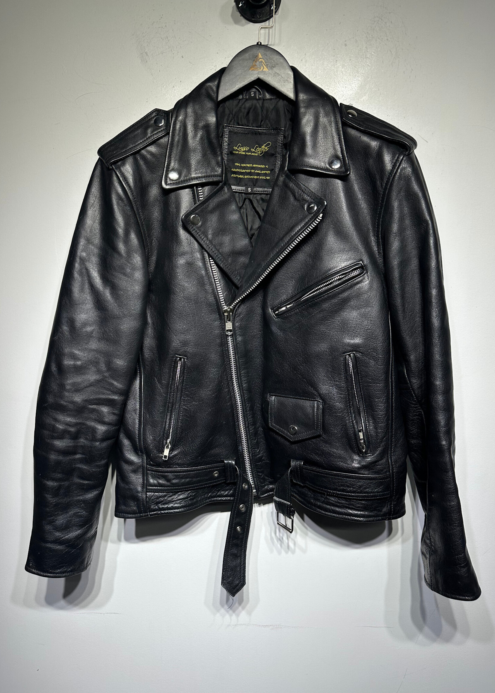 Lusso Leather Biker Jacket Masc S