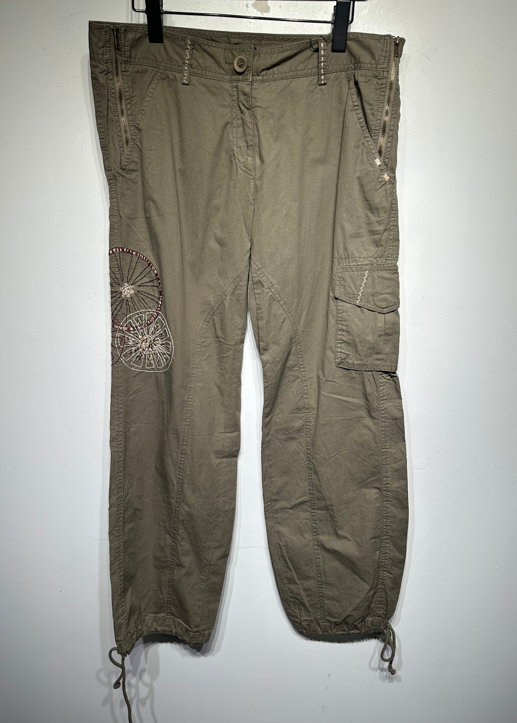 BCBG Y2K Green Embroidered Pants Fem 32