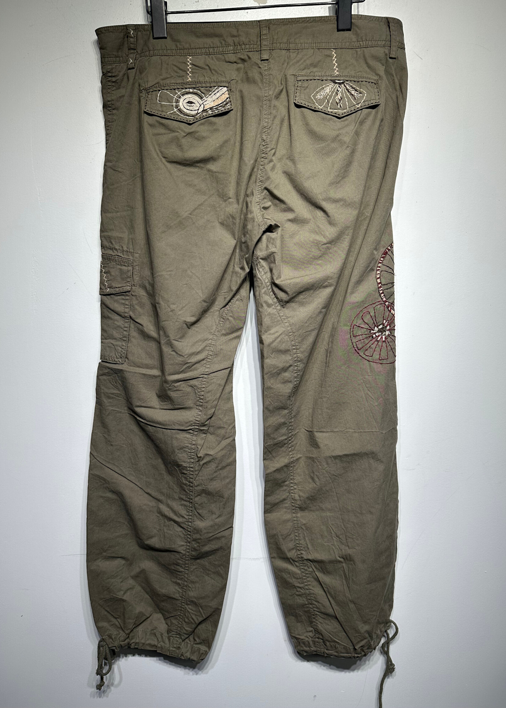 BCBG Y2K Green Embroidered Pants Fem 32