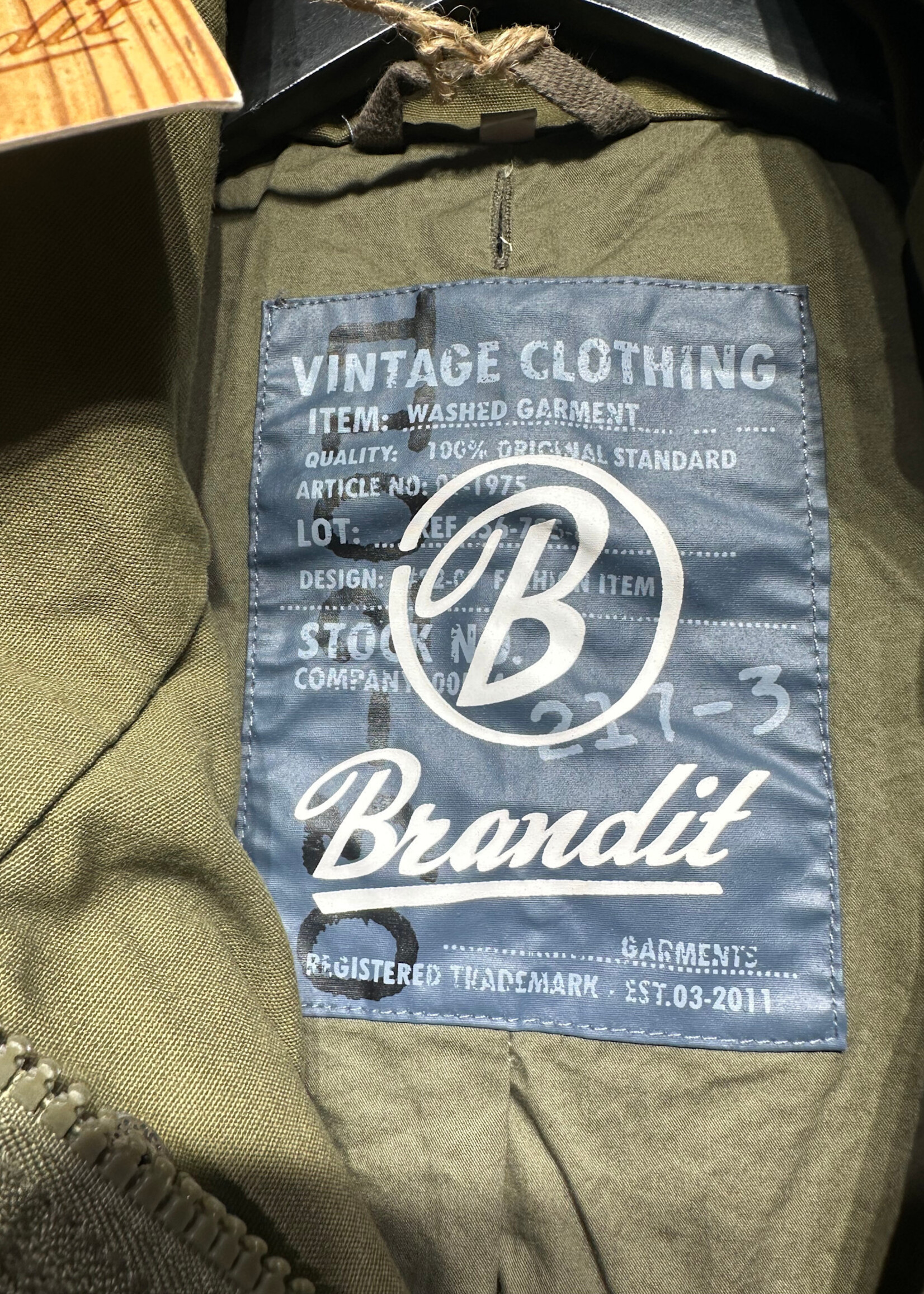 Brandit NWT Olive Miltary Inspired Jacket W/ Liner M