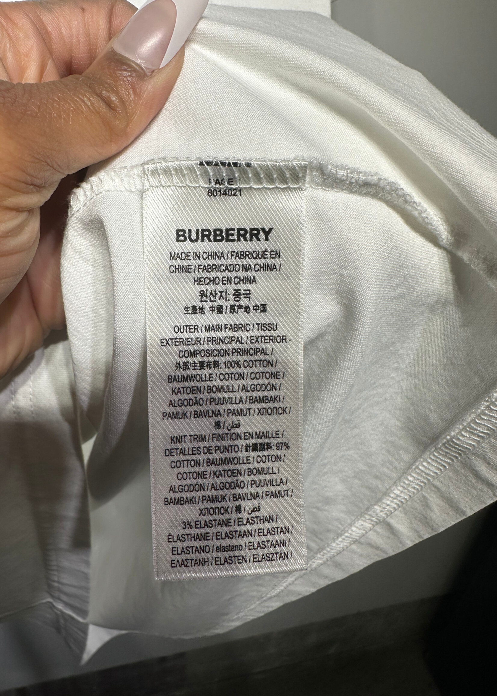 Burberry TB White Logo Tee XXXL