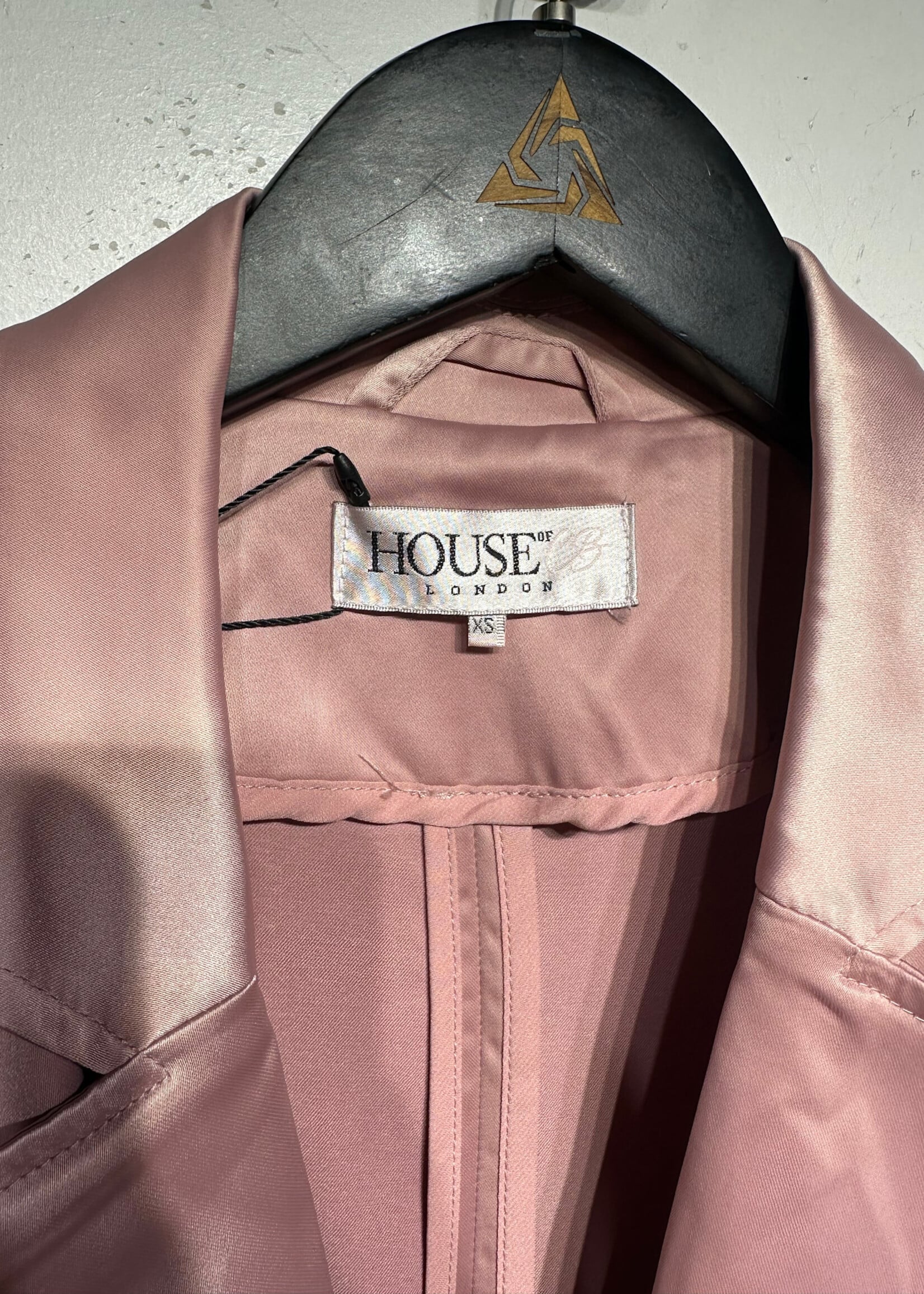 House of CB Pink Satin Trench Coat XS