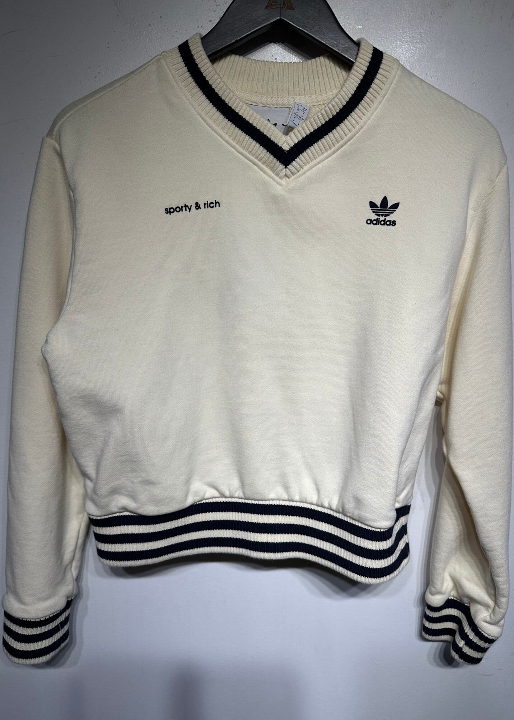 Adidas x Sporty & Rich V Neck Sweater S
