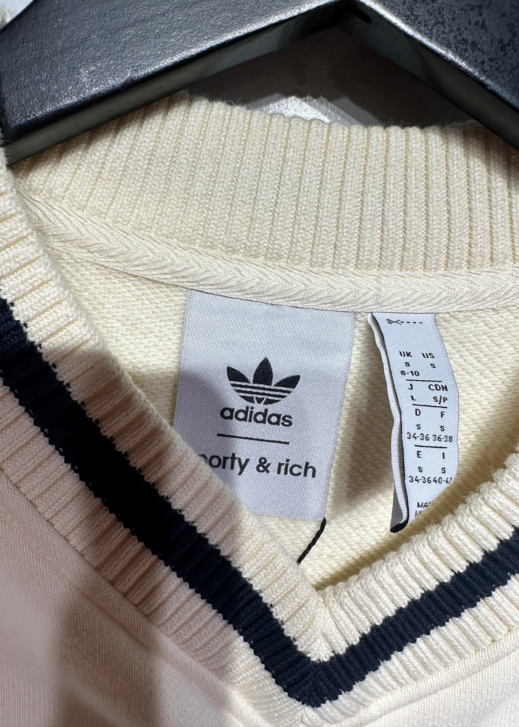 Adidas x Sporty & Rich V Neck Sweater S