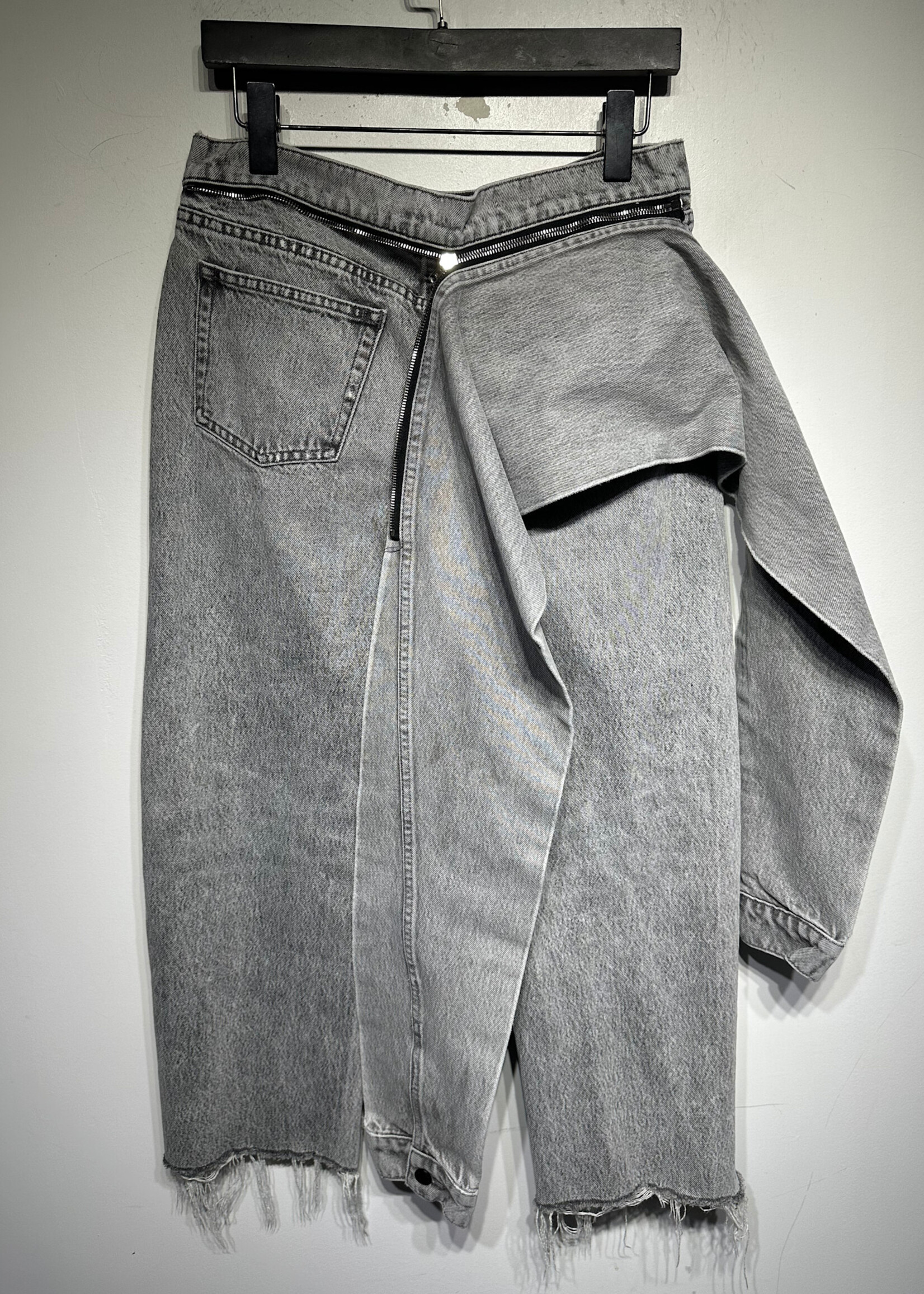 Alexander Wang Stack Tie Mid Rise Wide Leg Jean 28