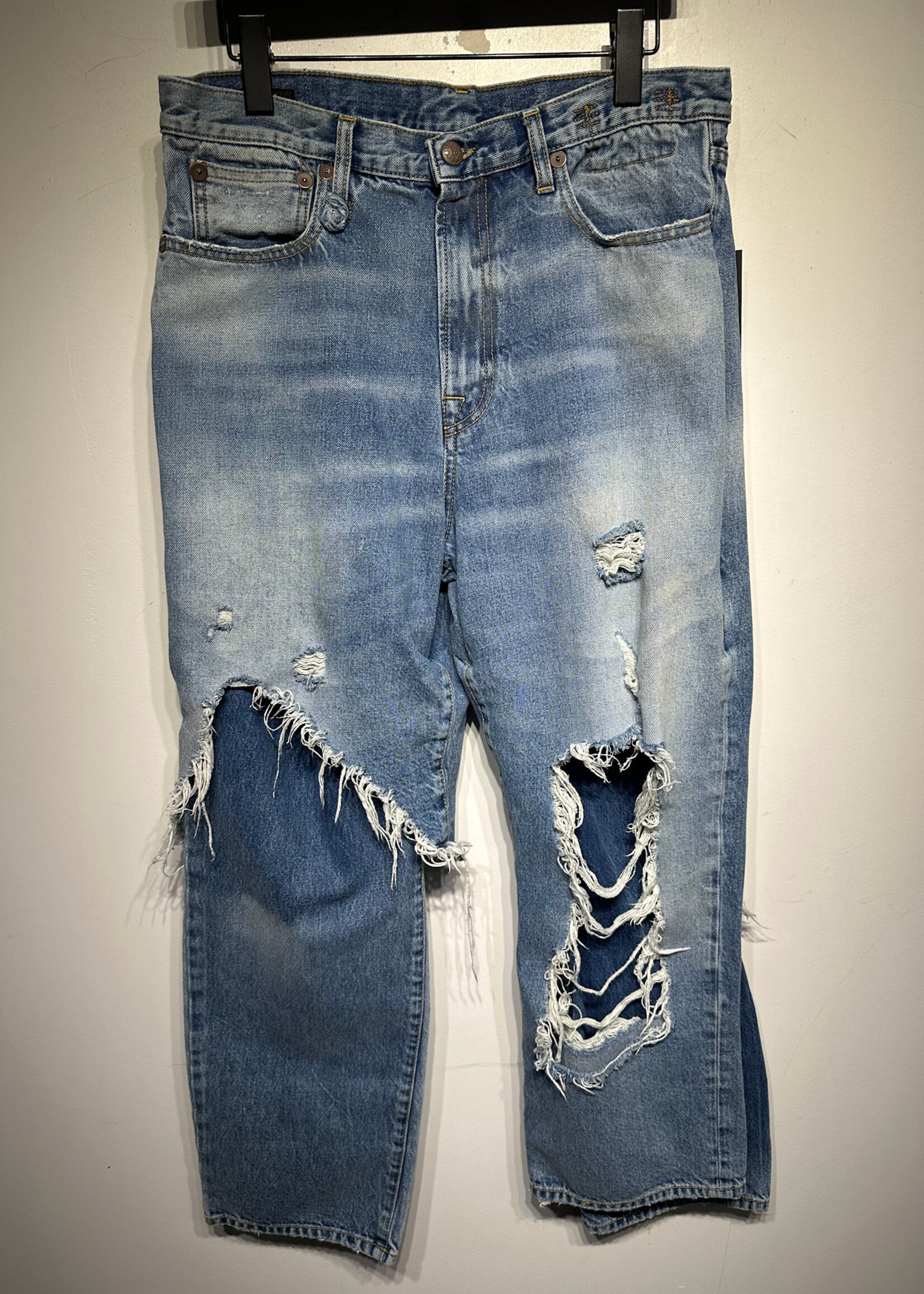R13 Double Layer Distress Jean 28 AS IS