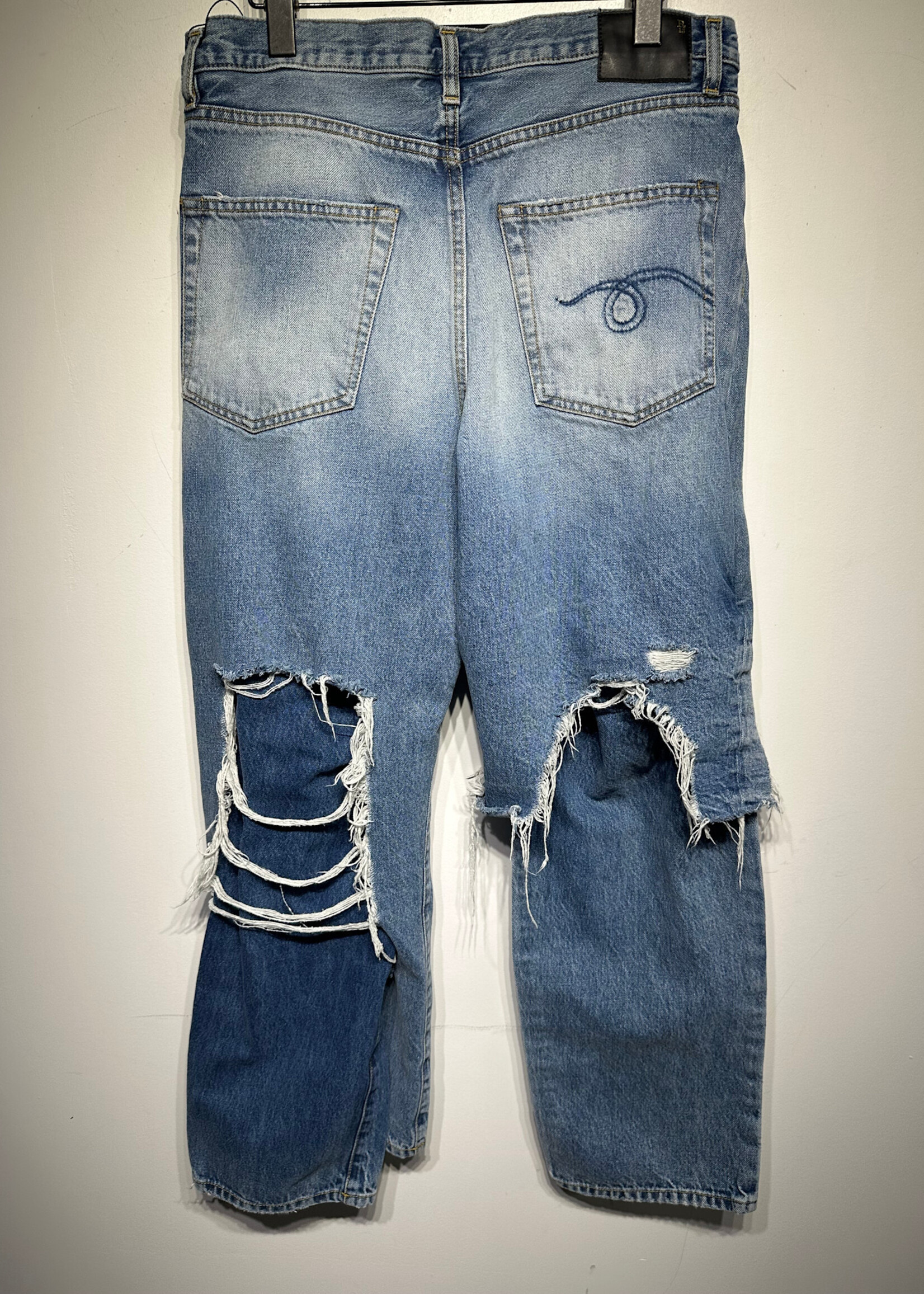 R13 Double Layer Distress Jean 28 AS IS