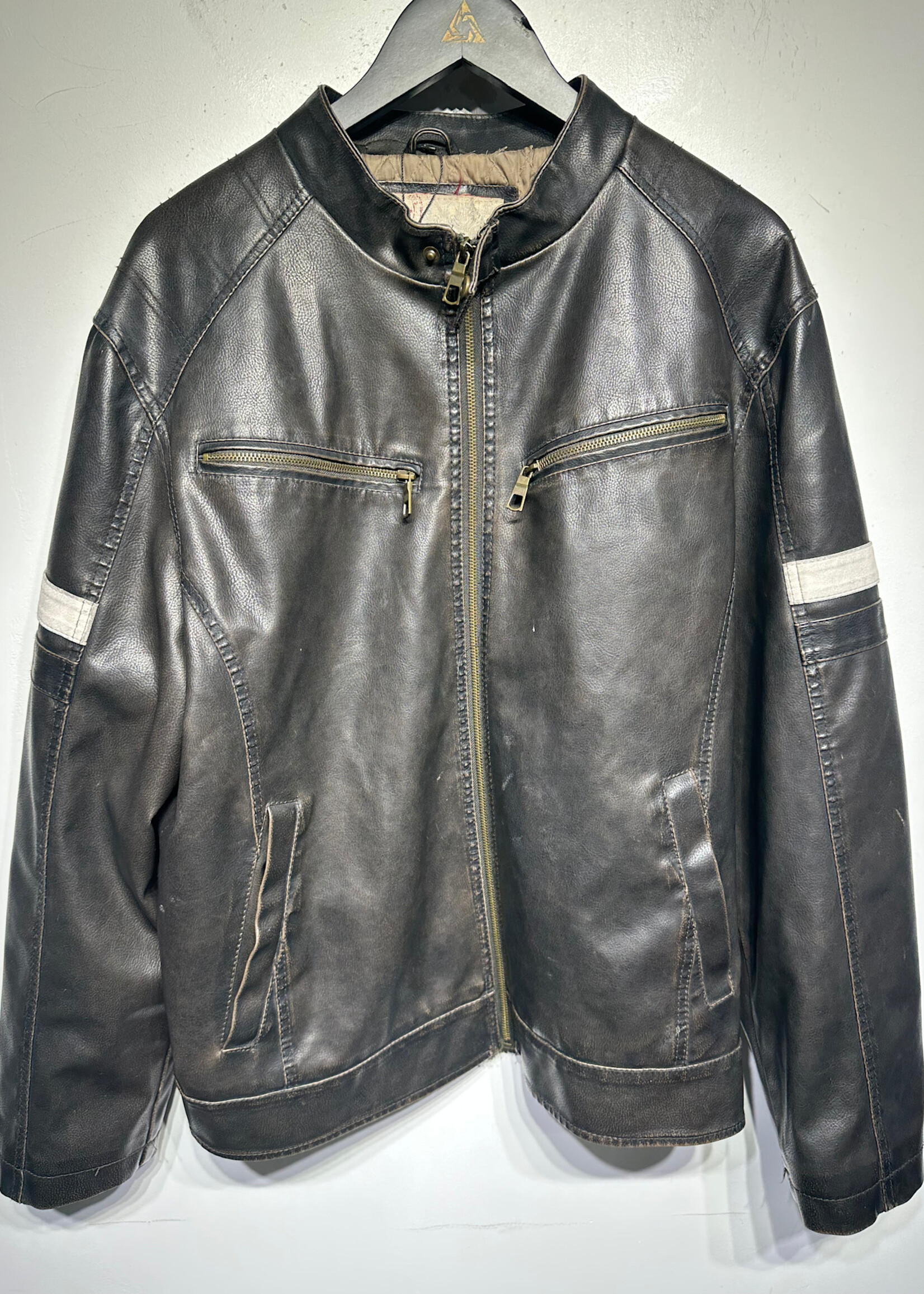 Whispering Smith Faux Leather Café Jacket L