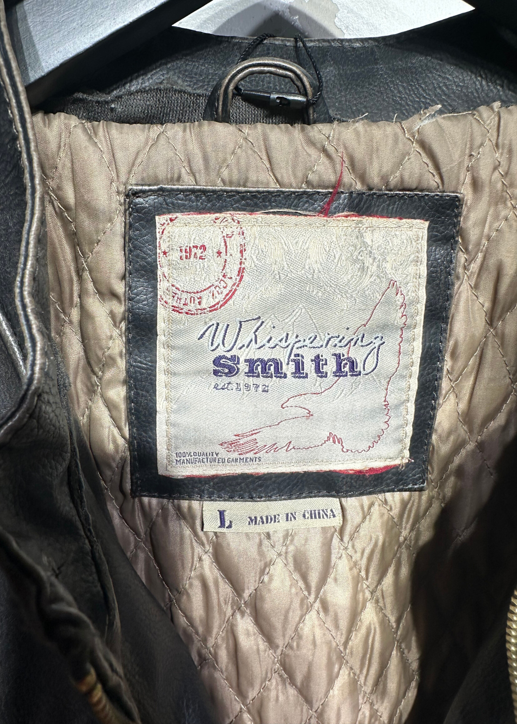 Whispering Smith Faux Leather Café Jacket L