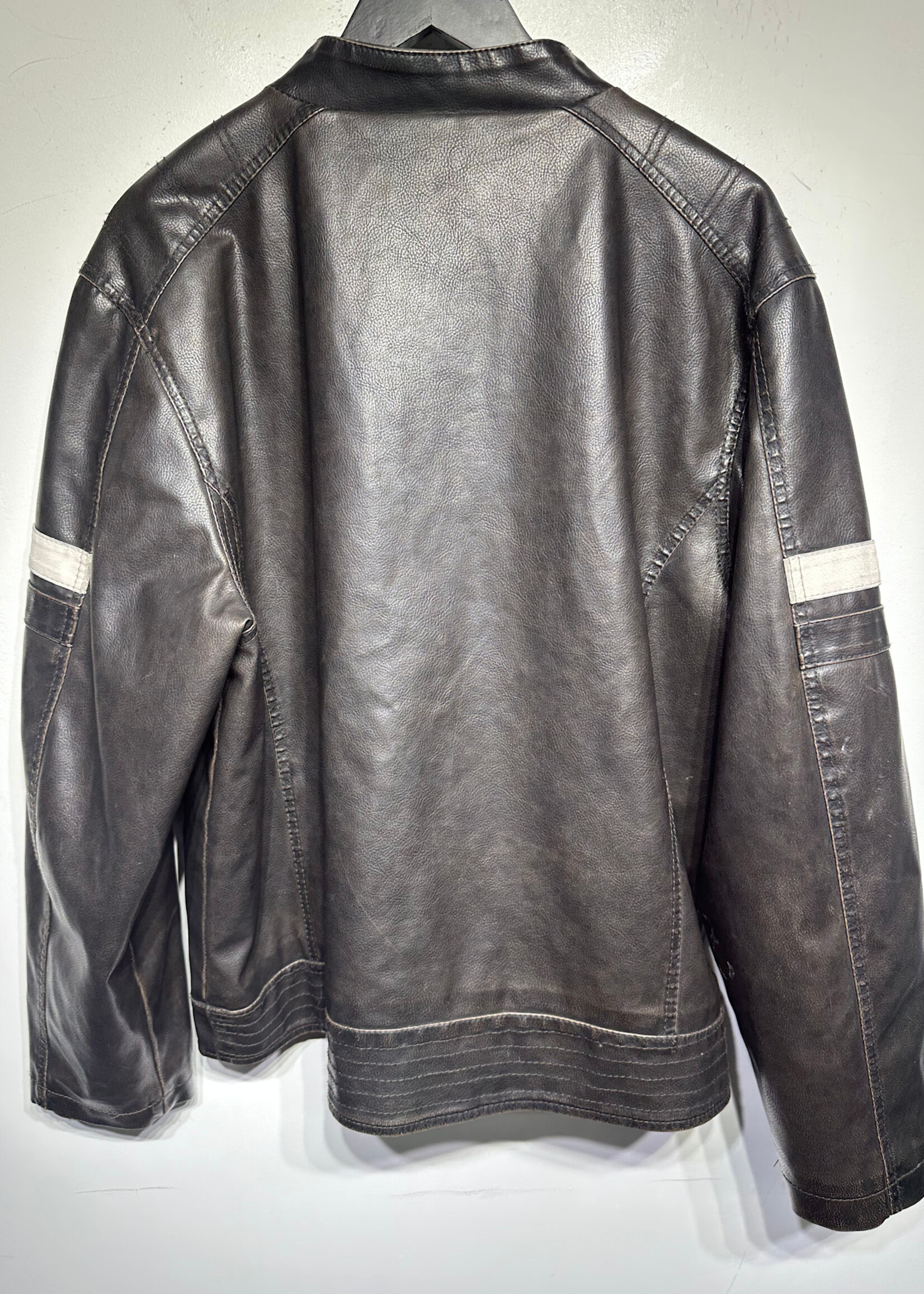Whispering Smith Faux Leather Café Jacket L