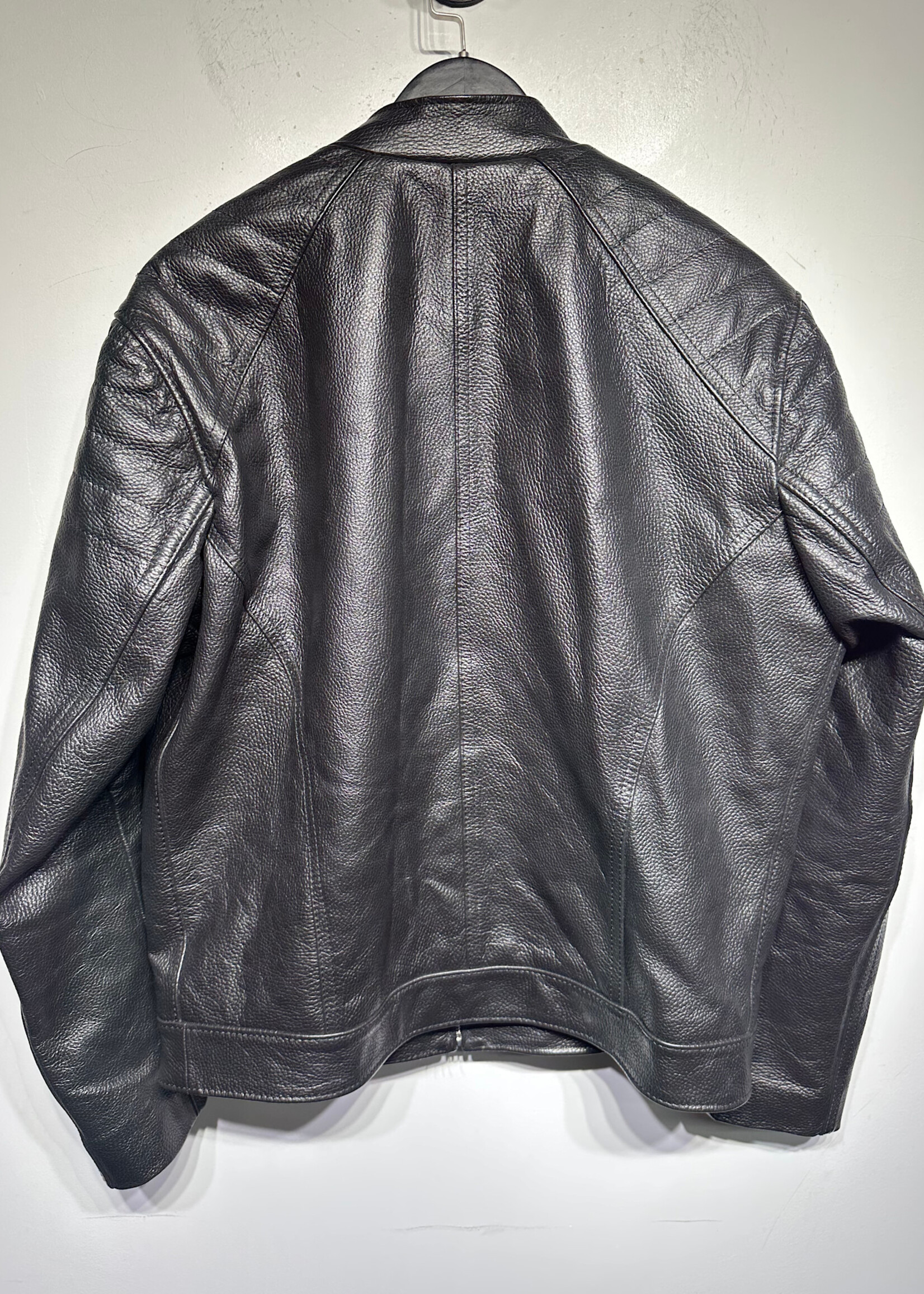 Vera Pel Black Leather Café Racer Jacket XL