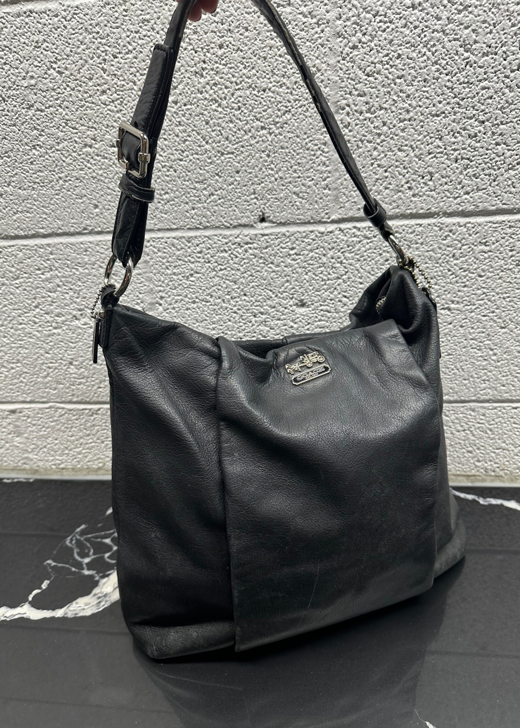 Coach Black Leather Shoulder Bag AS IS