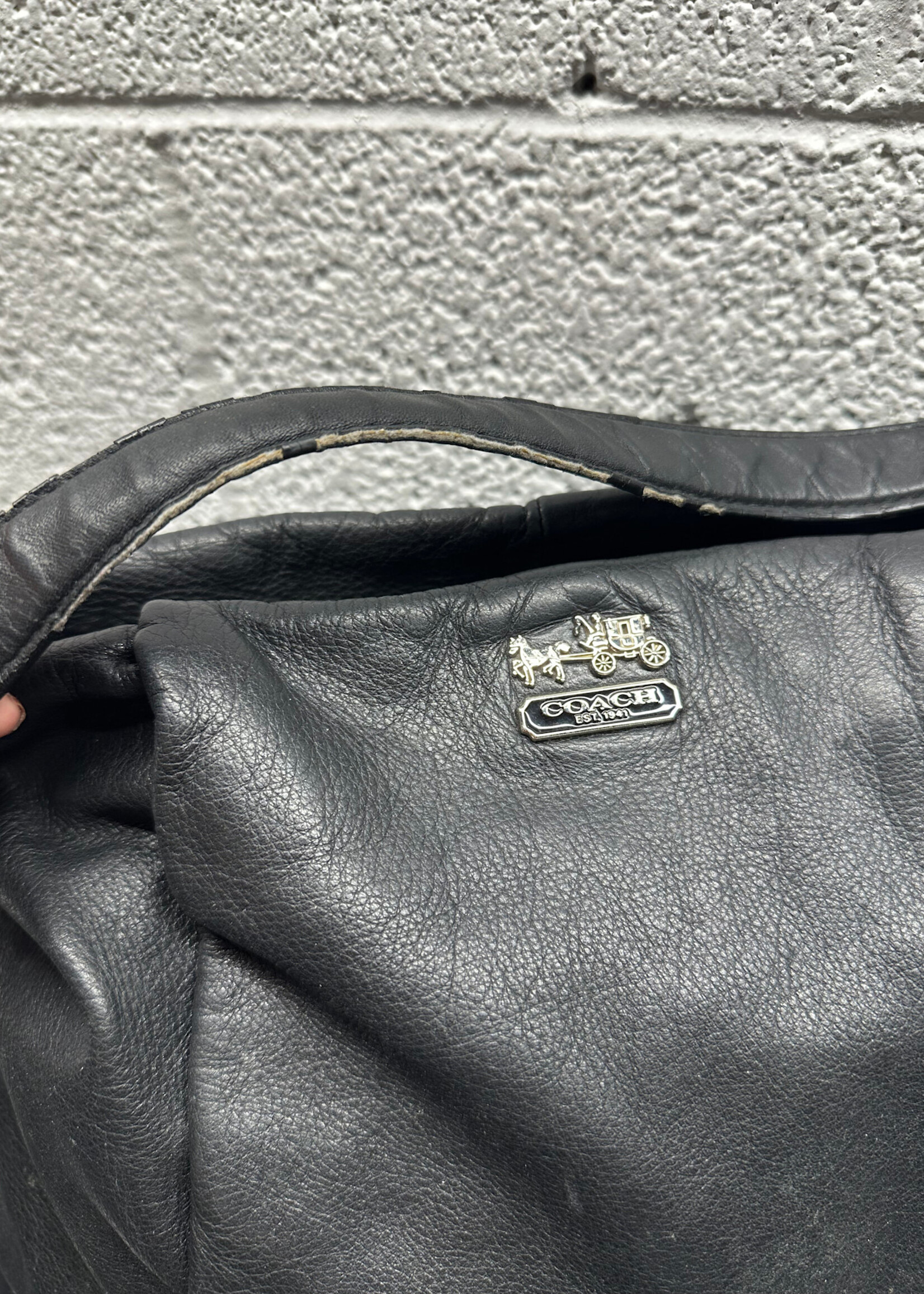 Coach Black Leather Shoulder Bag AS IS