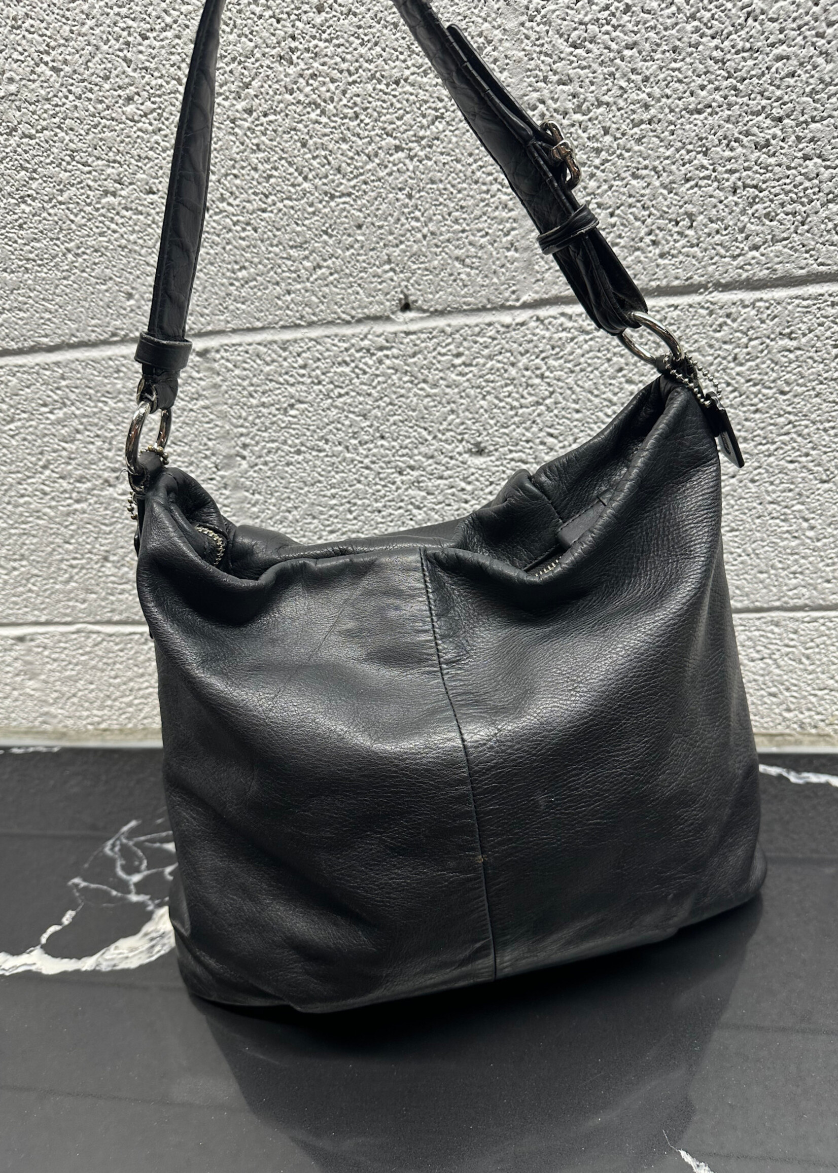 Coach Black Leather Shoulder Bag AS IS