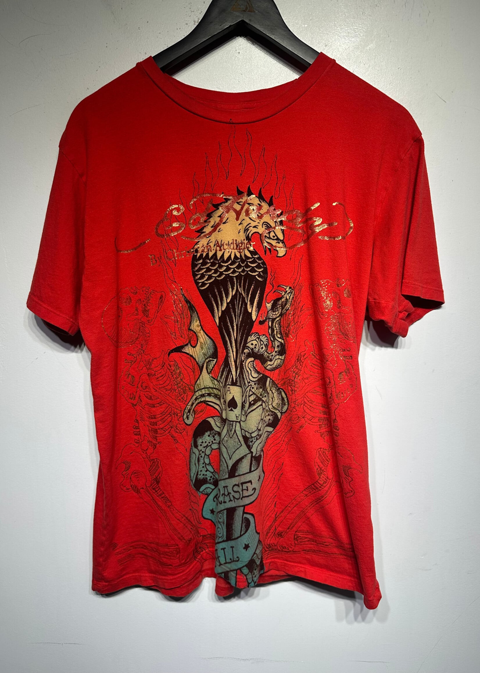 Ed Hardy 2000s Red Eagle Tee AS IS L