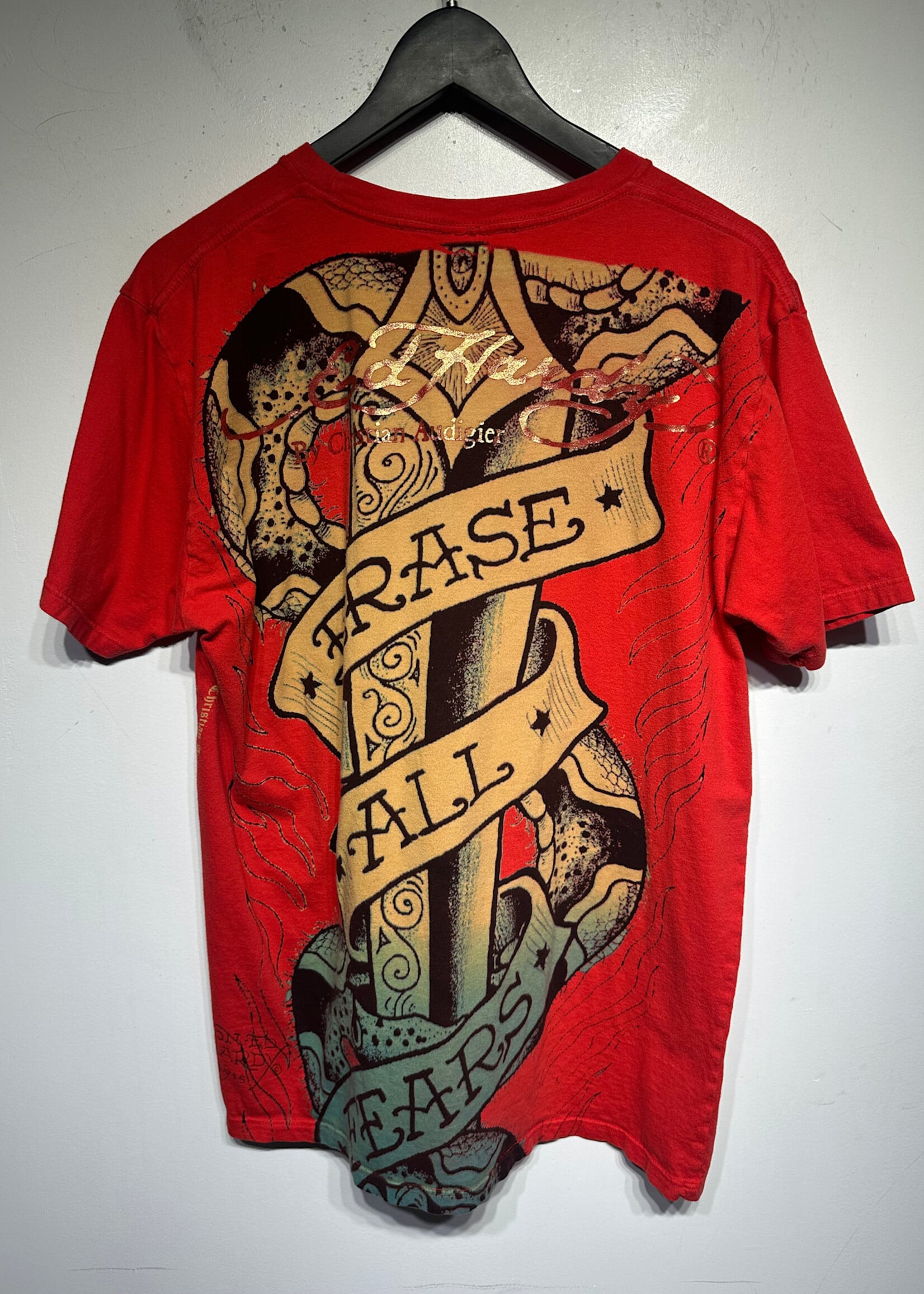 Ed Hardy 2000s Red Eagle Tee AS IS L