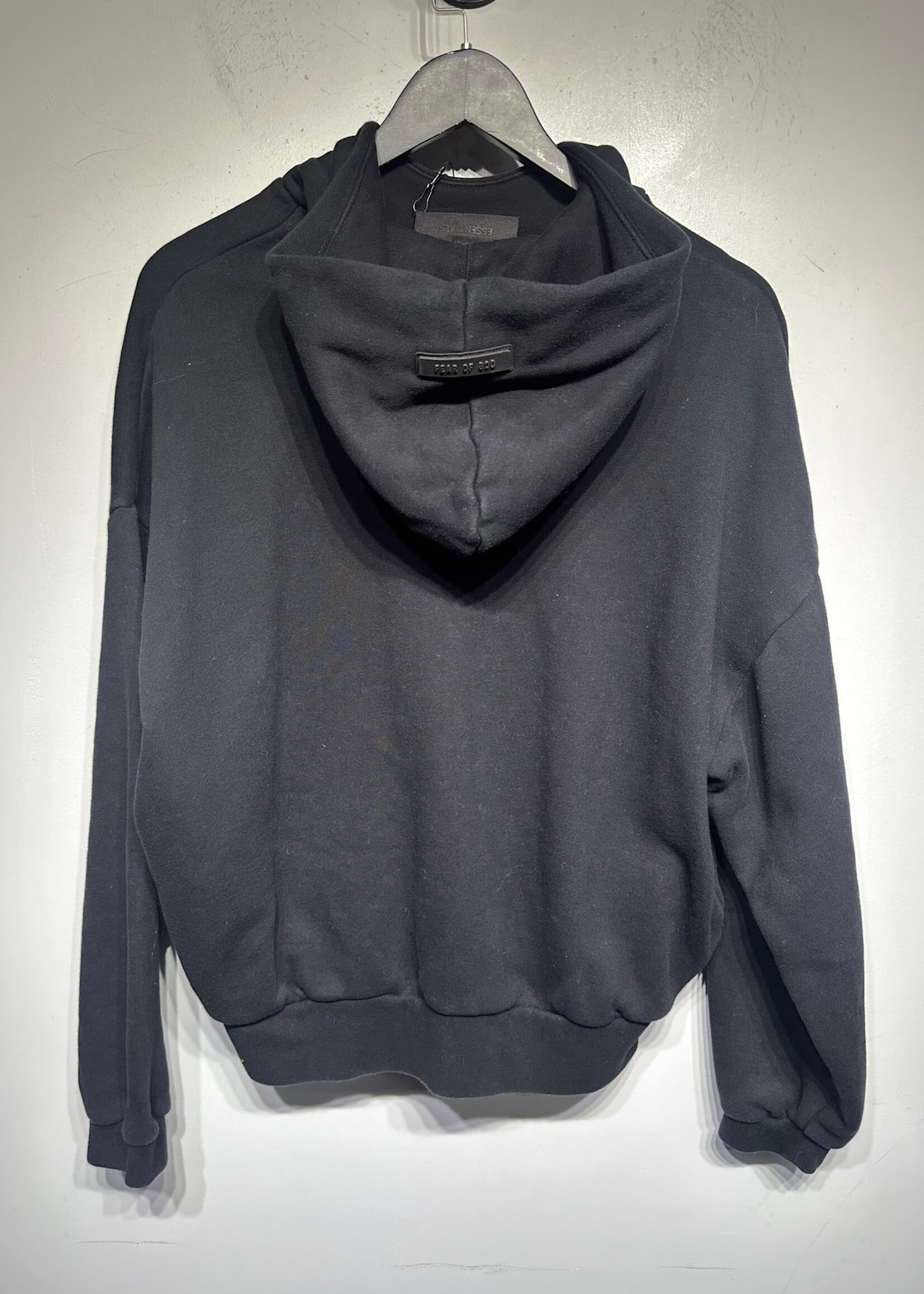 Essentials Black Mock Neck Hoodie Fem XS