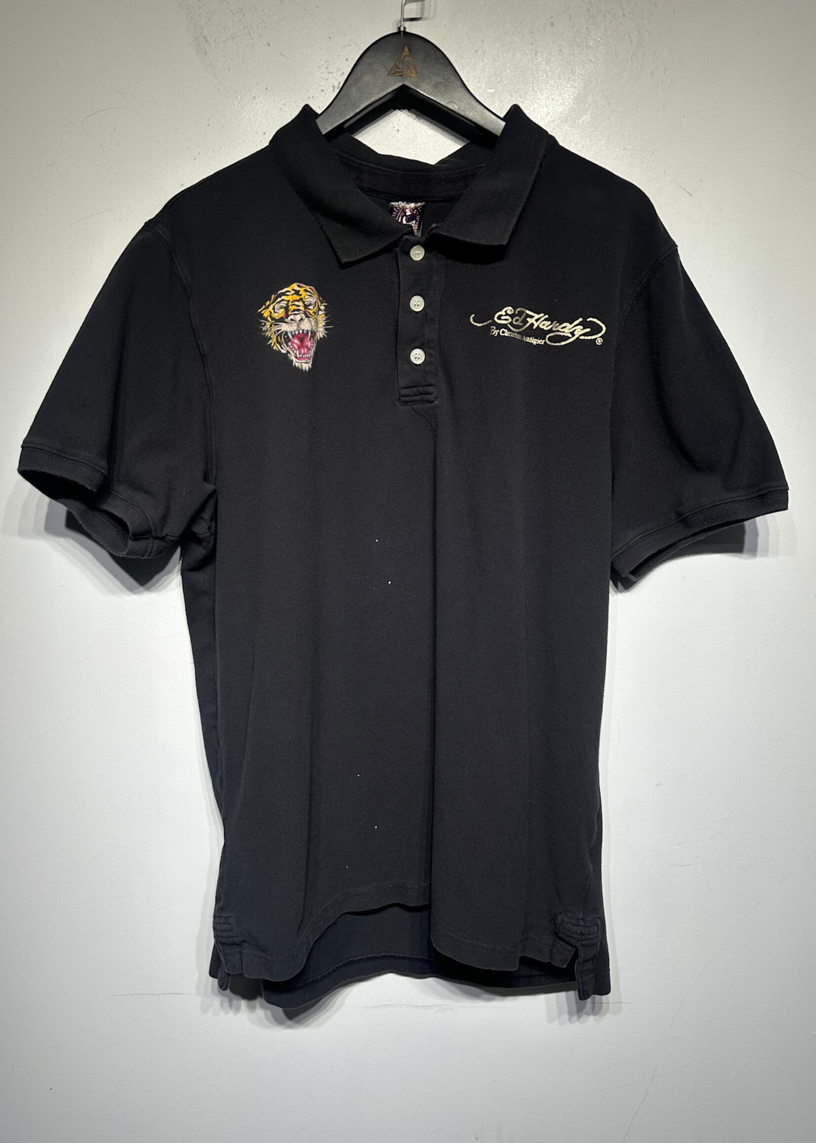 Ed Hardy Bedazzled Black Polo 2XL