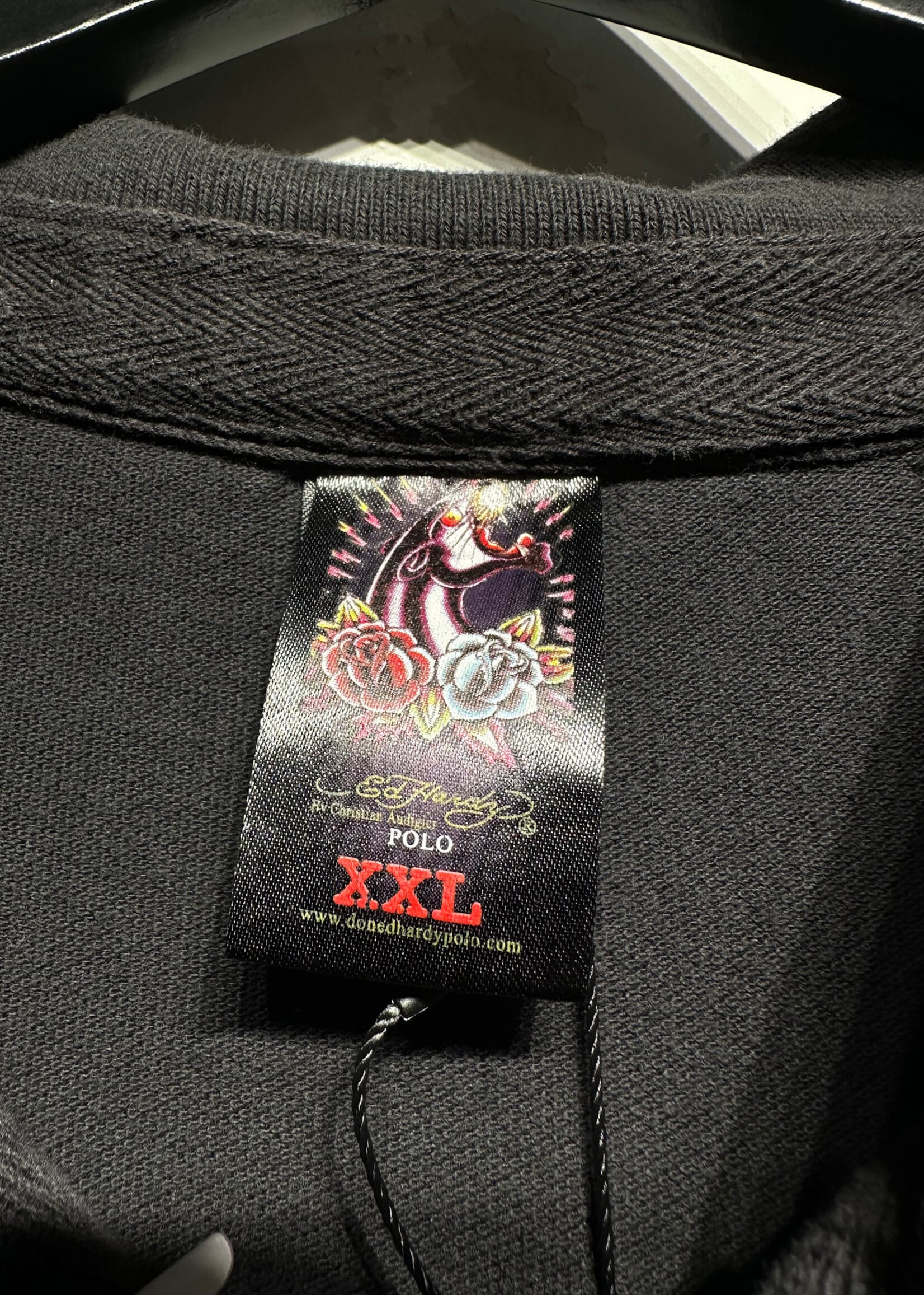 Ed Hardy Bedazzled Black Polo 2XL
