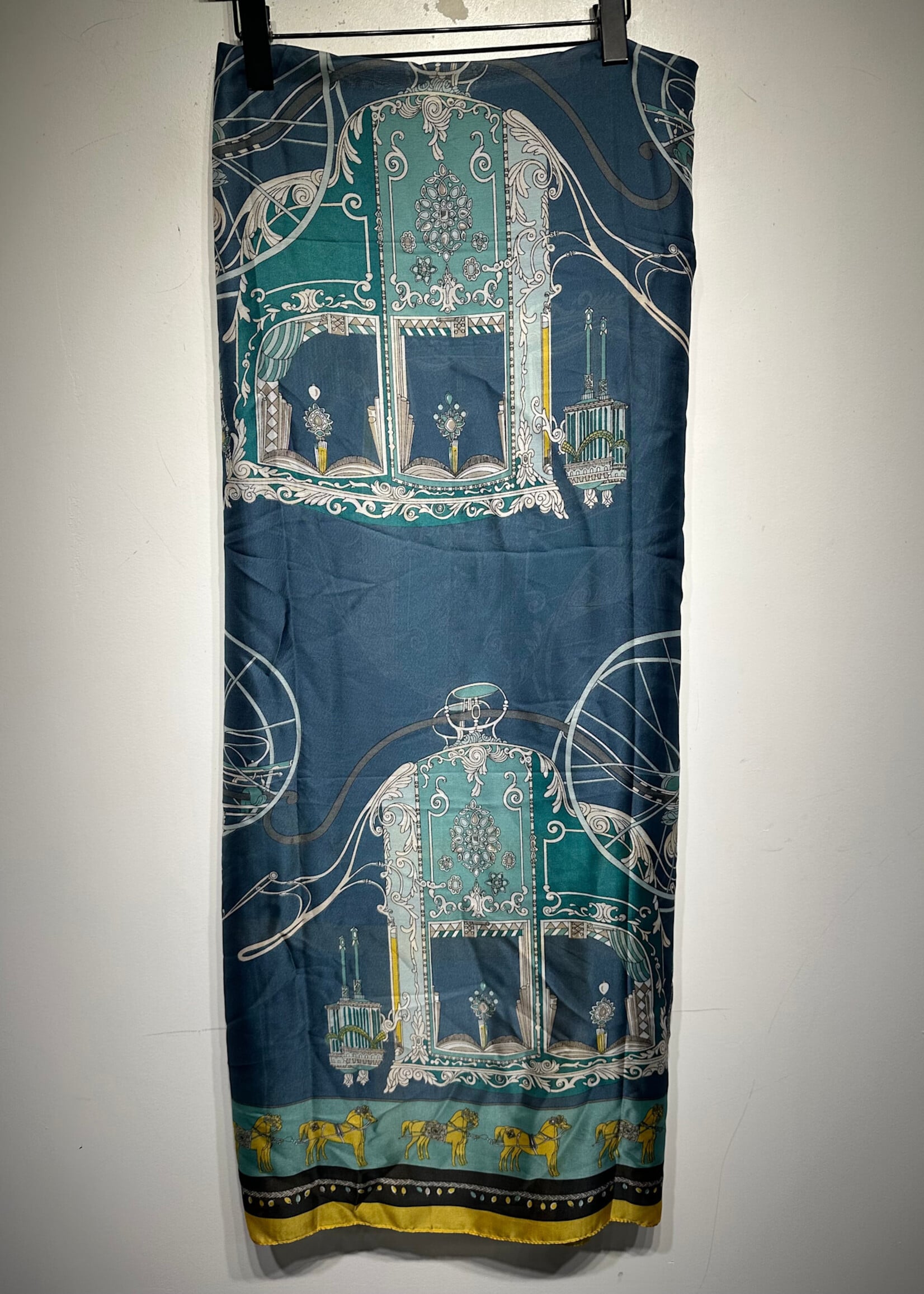 Hermes Blue Colesseum Silk Scarf