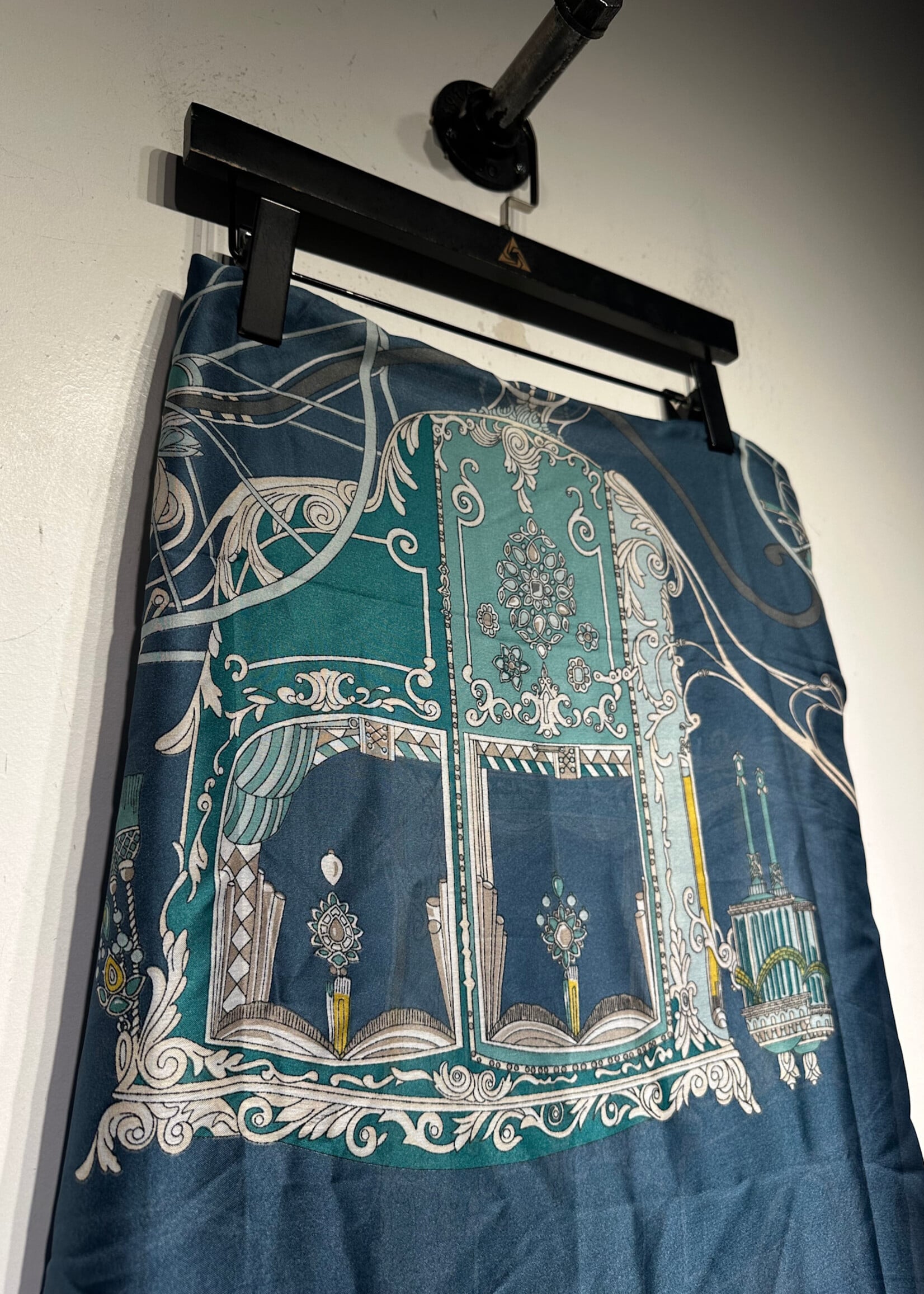 Hermes Blue Colesseum Silk Scarf