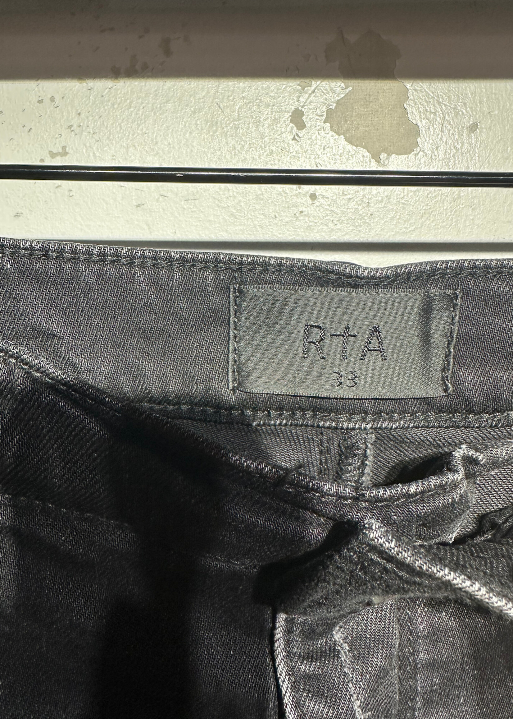 RtA Black Studded Slim Fit Jeans Masc 33