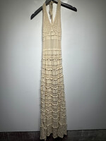 Moda Intl Tan Woven Halter Dress S