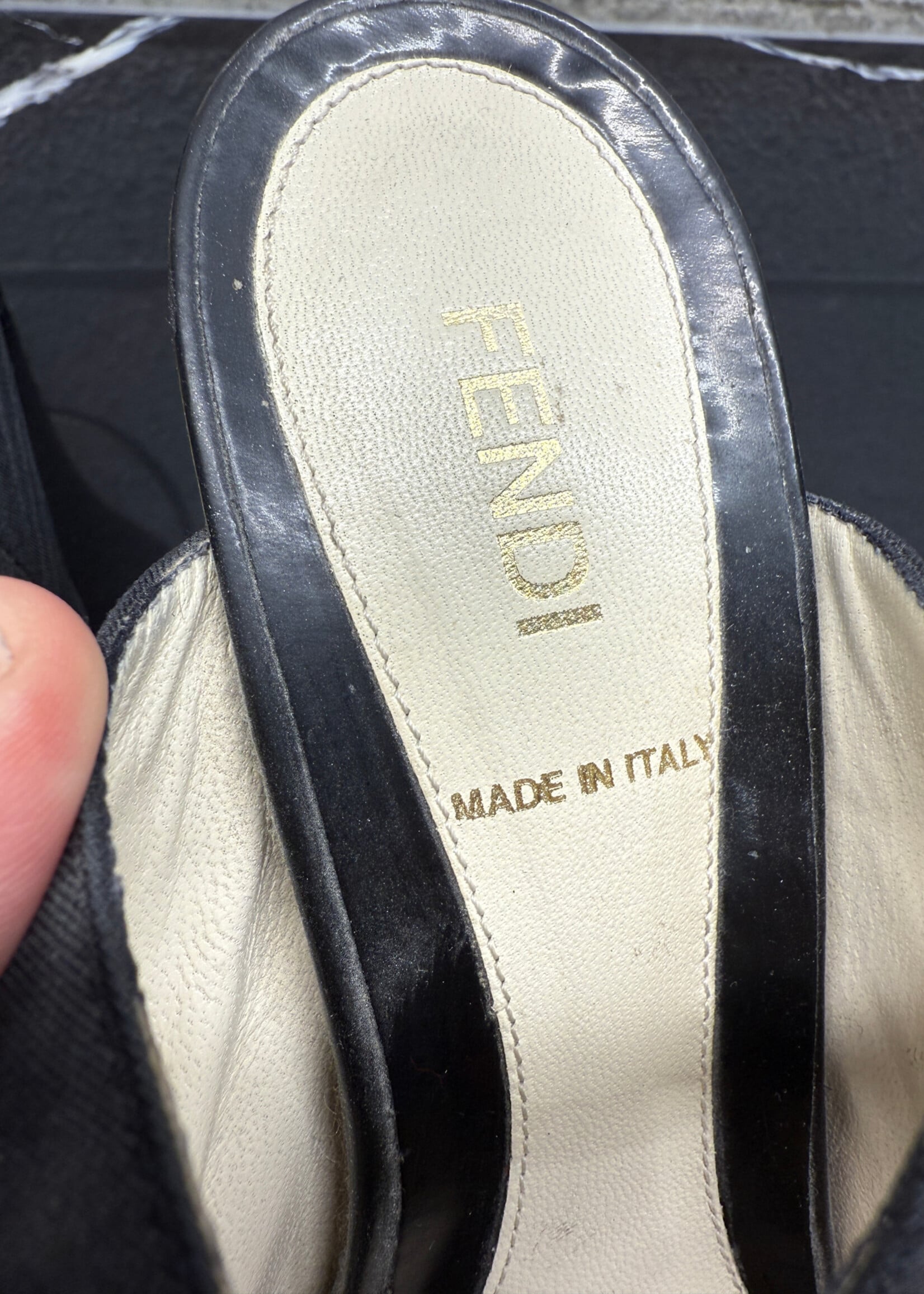 Fendi Black Strappy Wrap Heels 37.5/7