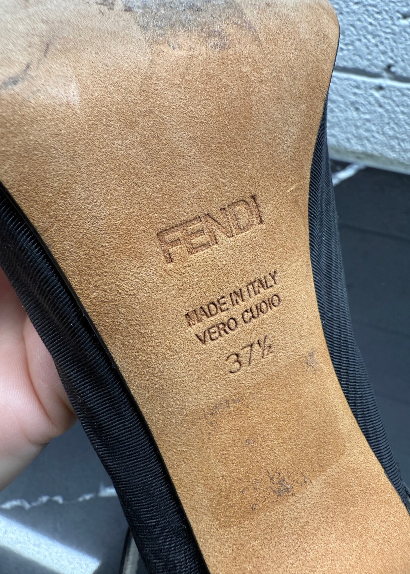 Fendi Black Strappy Wrap Heels 37.5/7