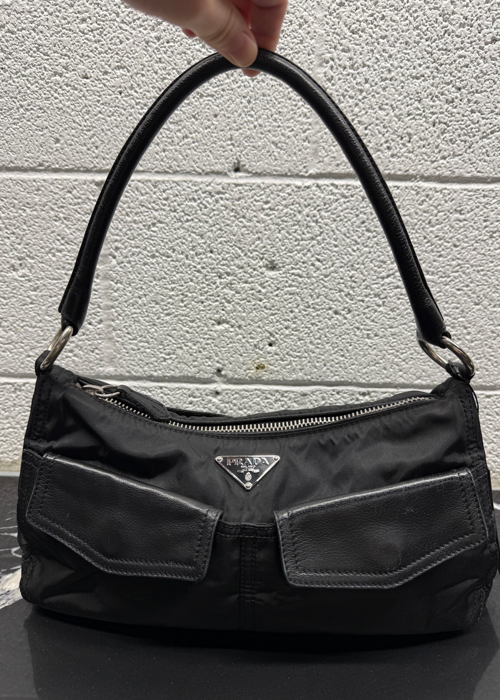 Prada Baguette Nylon Shoulder Bag