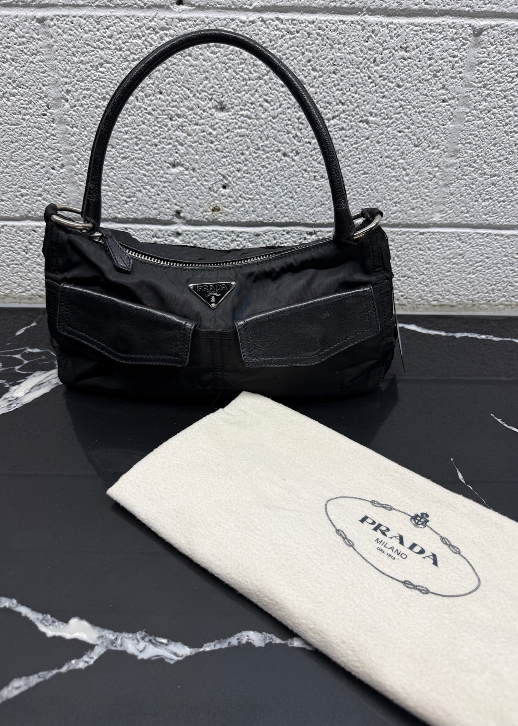 Prada Baguette Nylon Shoulder Bag