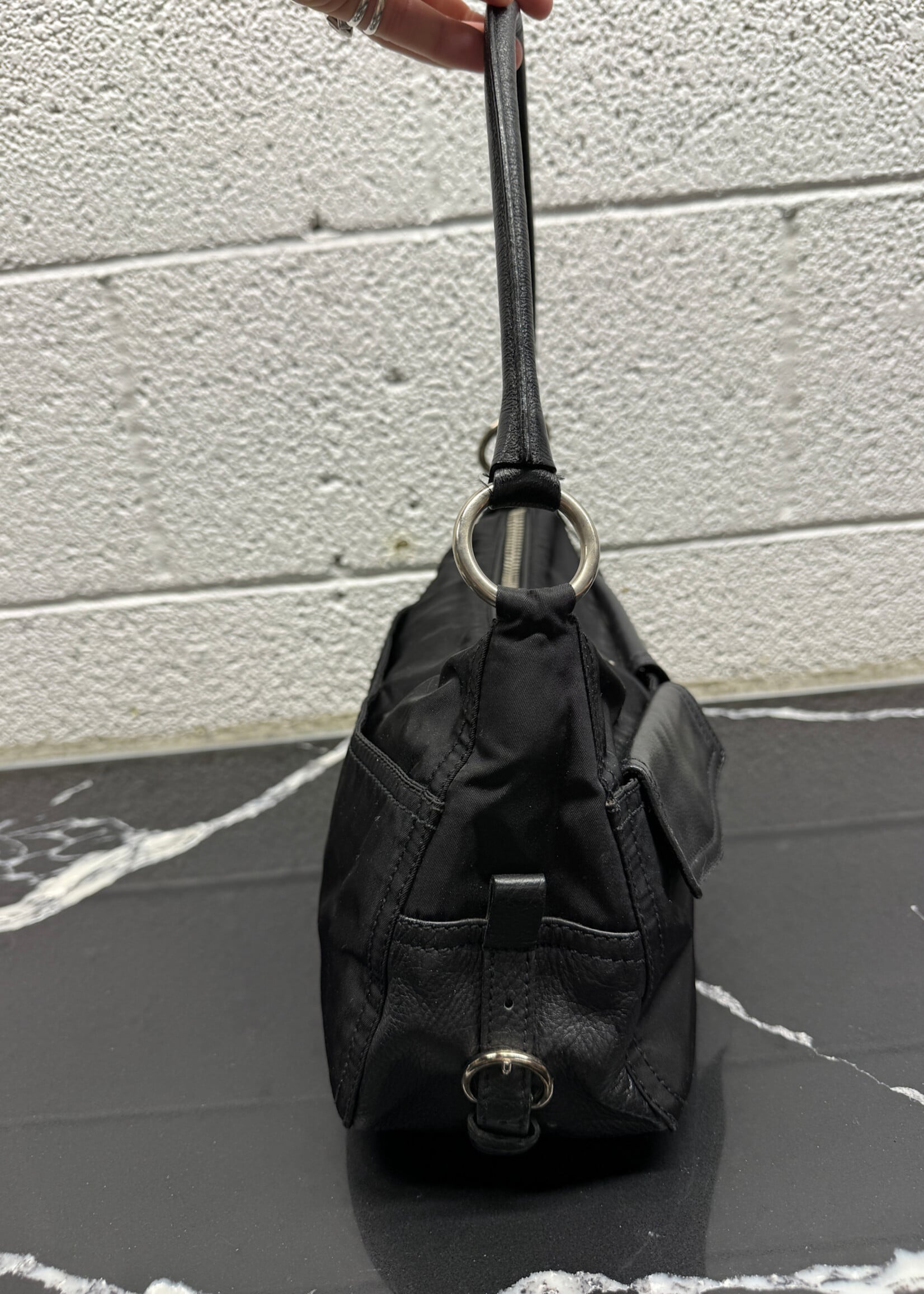 Prada Baguette Nylon Shoulder Bag