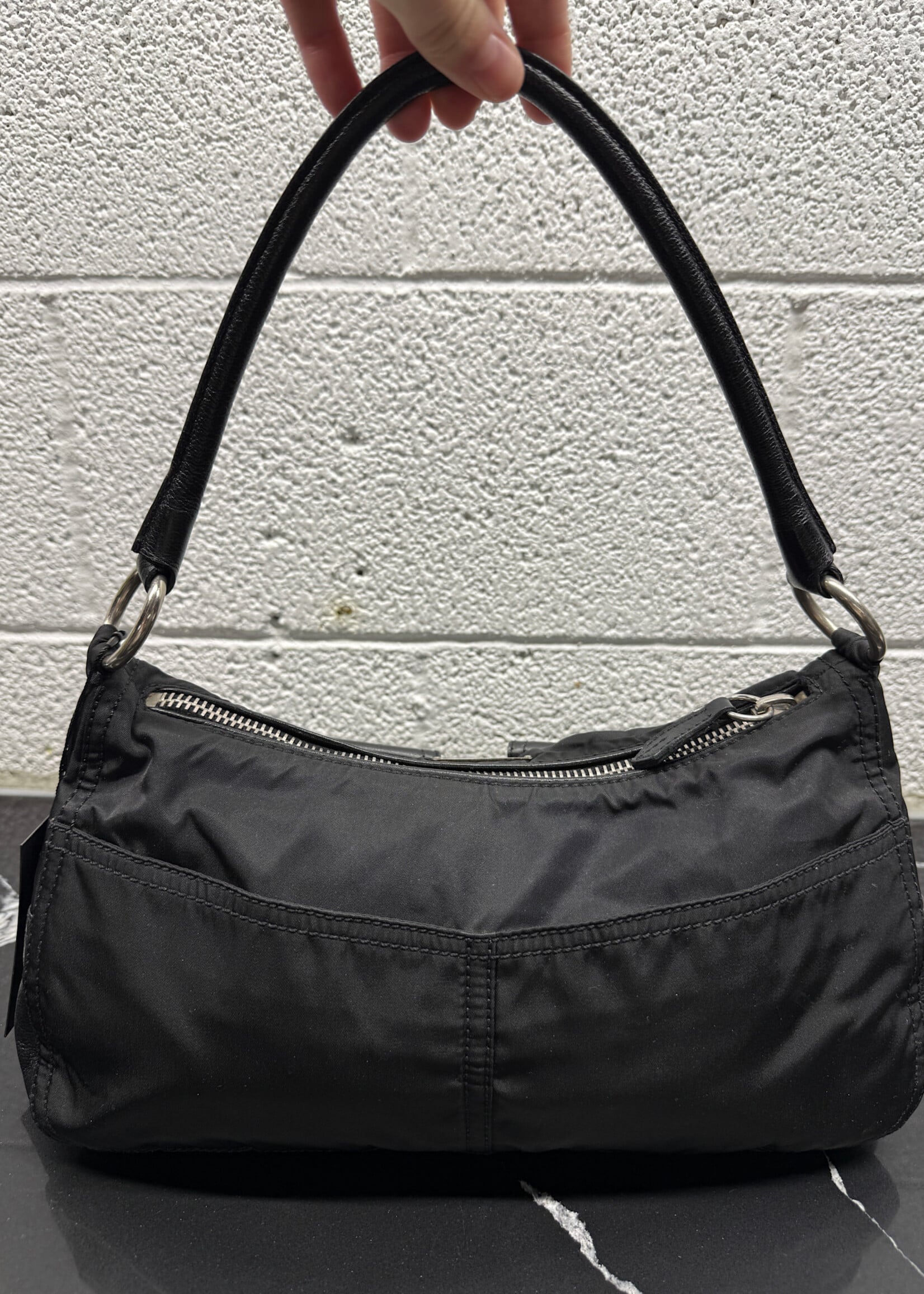 Prada Baguette Nylon Shoulder Bag