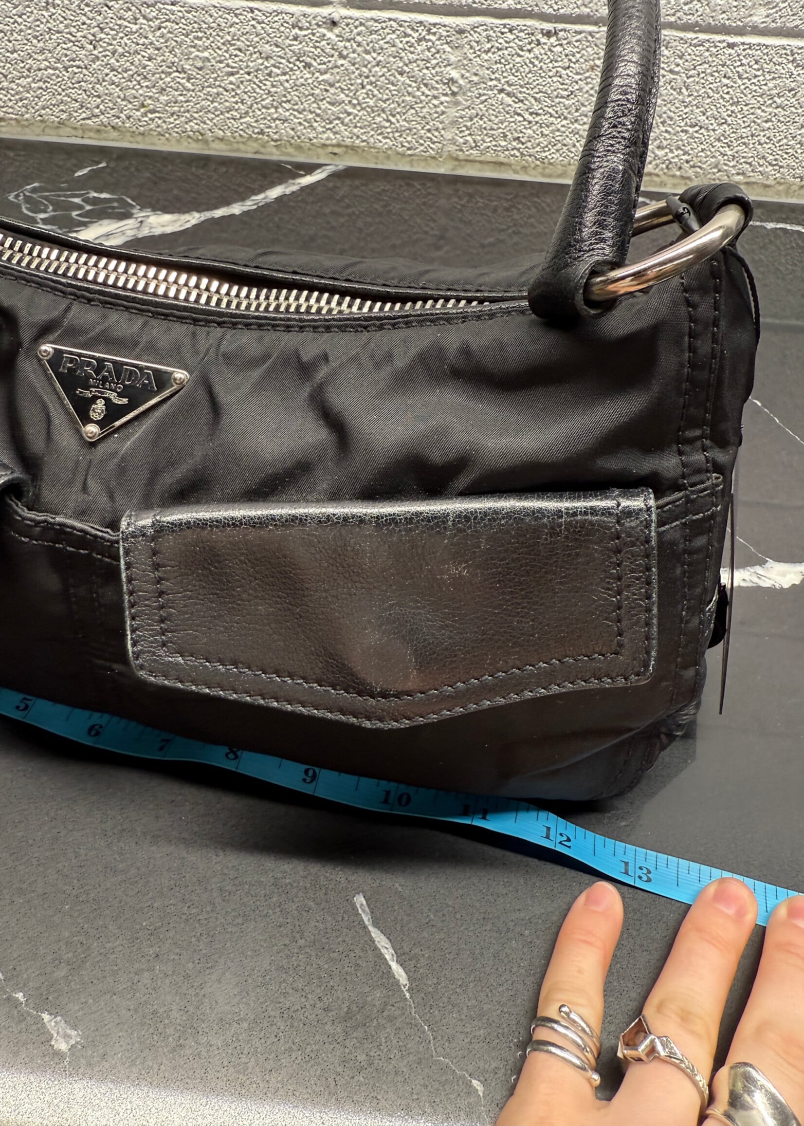 Prada Baguette Nylon Shoulder Bag